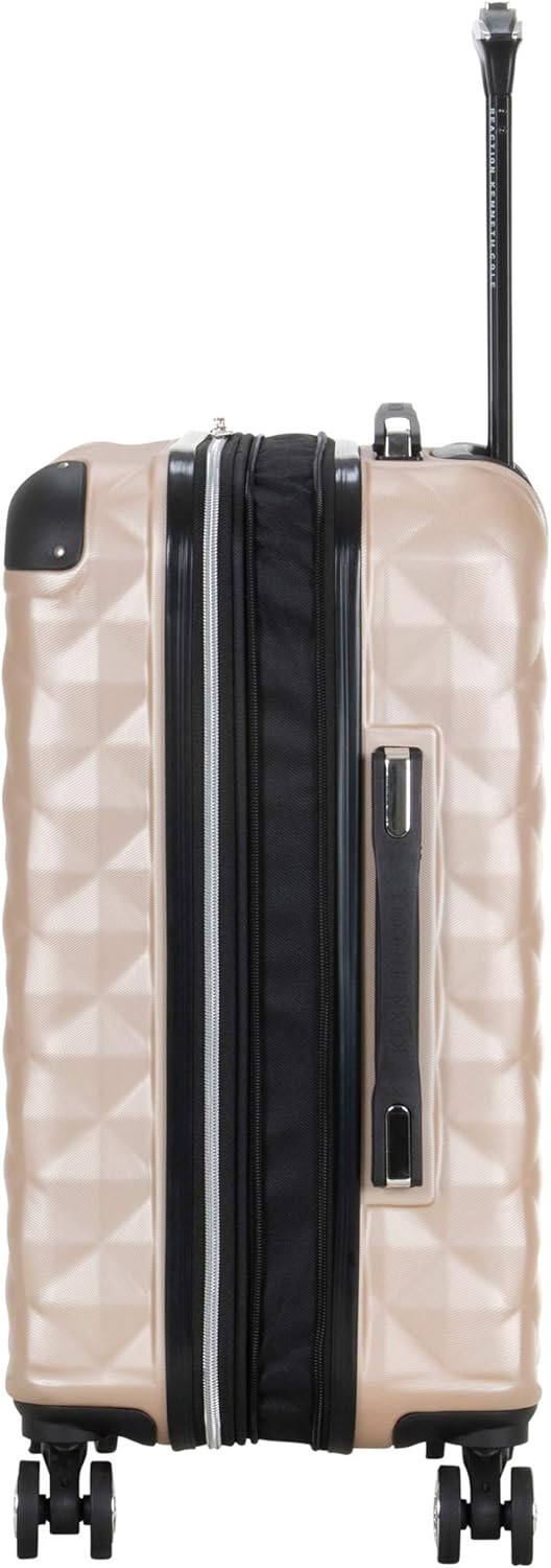 Kenneth Cole REACTION Diamond Tower Collection Lightweight Hardside Expandable 8-Wheel Spinner Travel Luggage, Rose Gold, 20-Inch Carry On