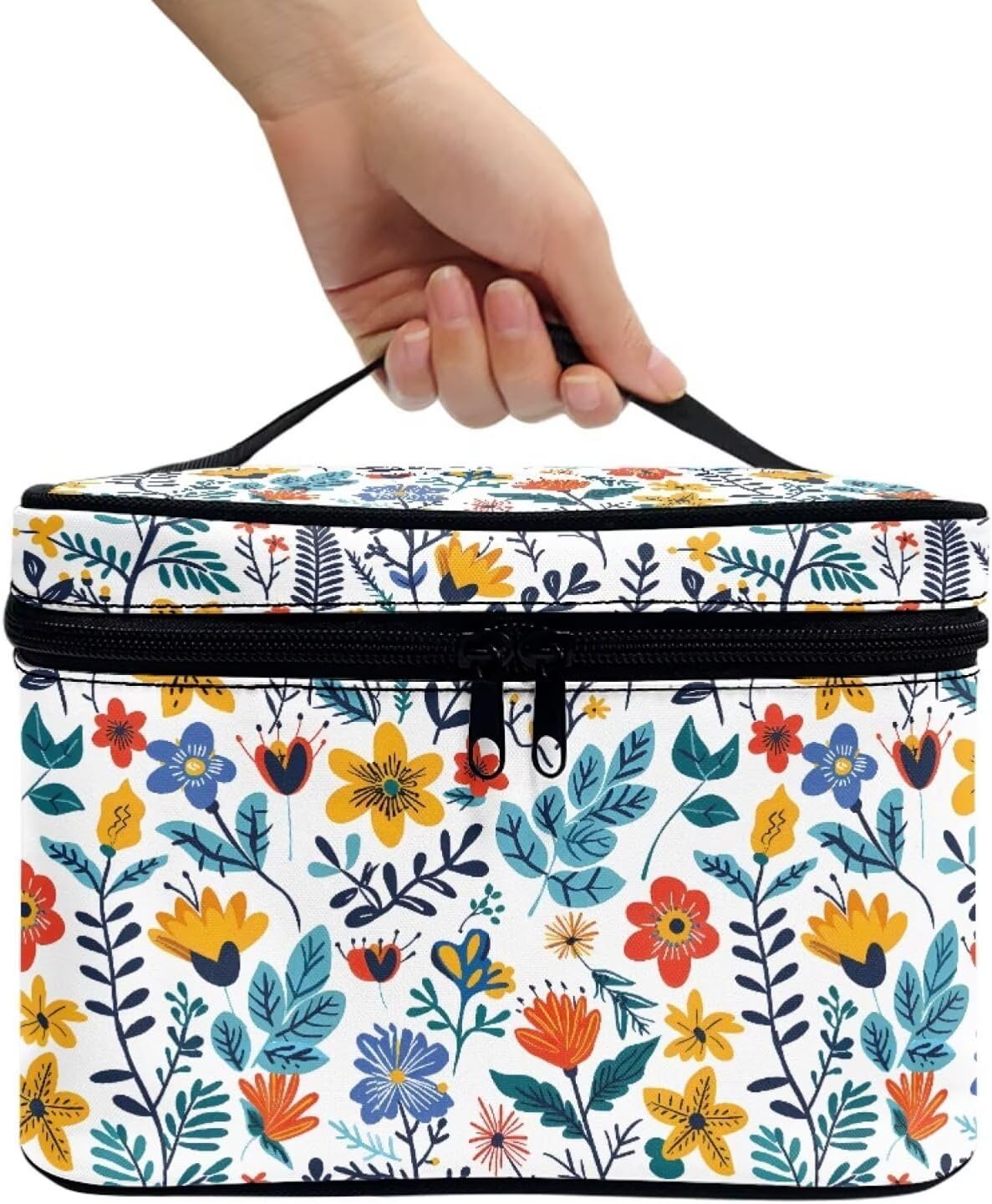 JoyLamoria Makeup Bag Pouch Cosmetic Bag Toiletry Bag Desk Cosmetics Pouch Storage Decor, Flower Blossoms