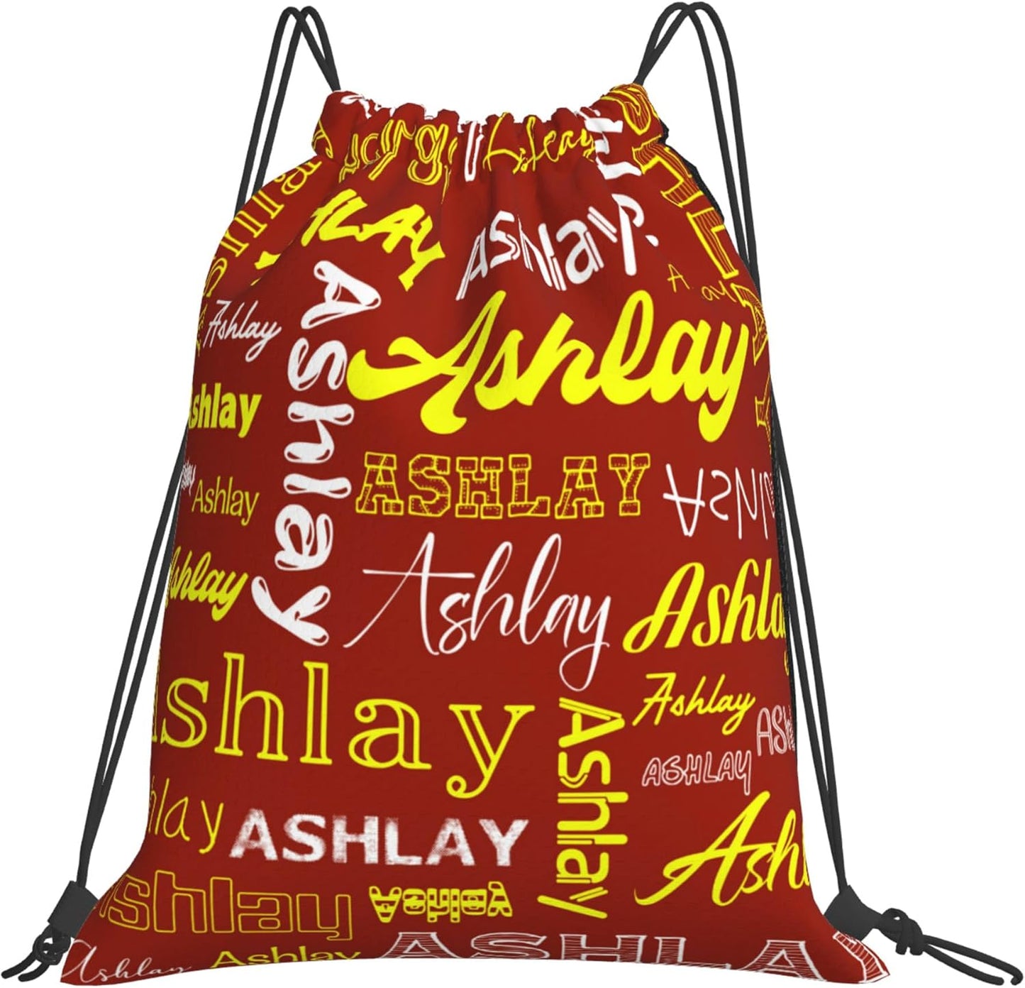 Personalized Drawstring Bag with Your Name Drawstring Backpack for Men Women Small Gym Beach Shopping Sport Yoga Bag (Custom Name-7)