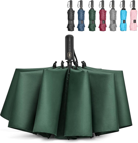 G4Free 42/46/54/62 Inch Large Golf Umbrella Compact Reverse Travel Umbrella 10 Ribs Windproof for Rain Double Canopy Automatic Open Close