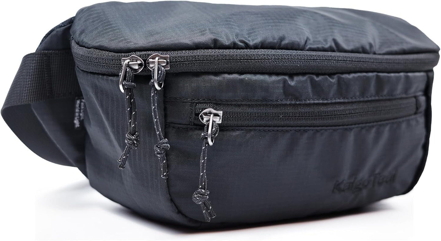 Ultralight Travel Waist Pack 2.5L, Large Water Resistant Fanny Pack for Men & Women.