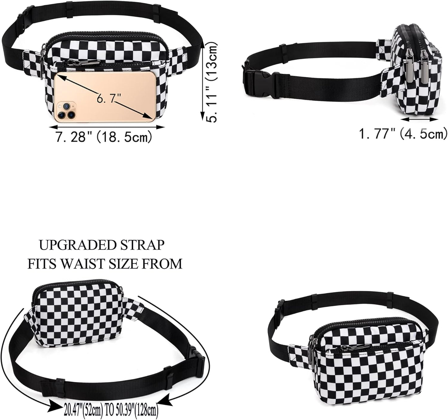 UTO Fanny Pack for Women Crossbody Trendy Fashion Belt Purse Chest Waist Hip Bumbag for Outdoor Shopping Travel Hiking
