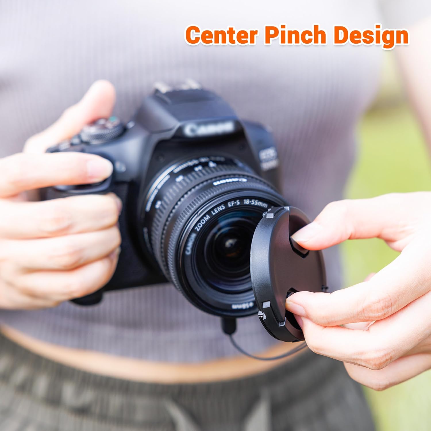JJC 2-Pack 52mm Front Lens Cap Cover with Elastic Cap Keeper for Nikon D3000 D3100 D3200 D3300