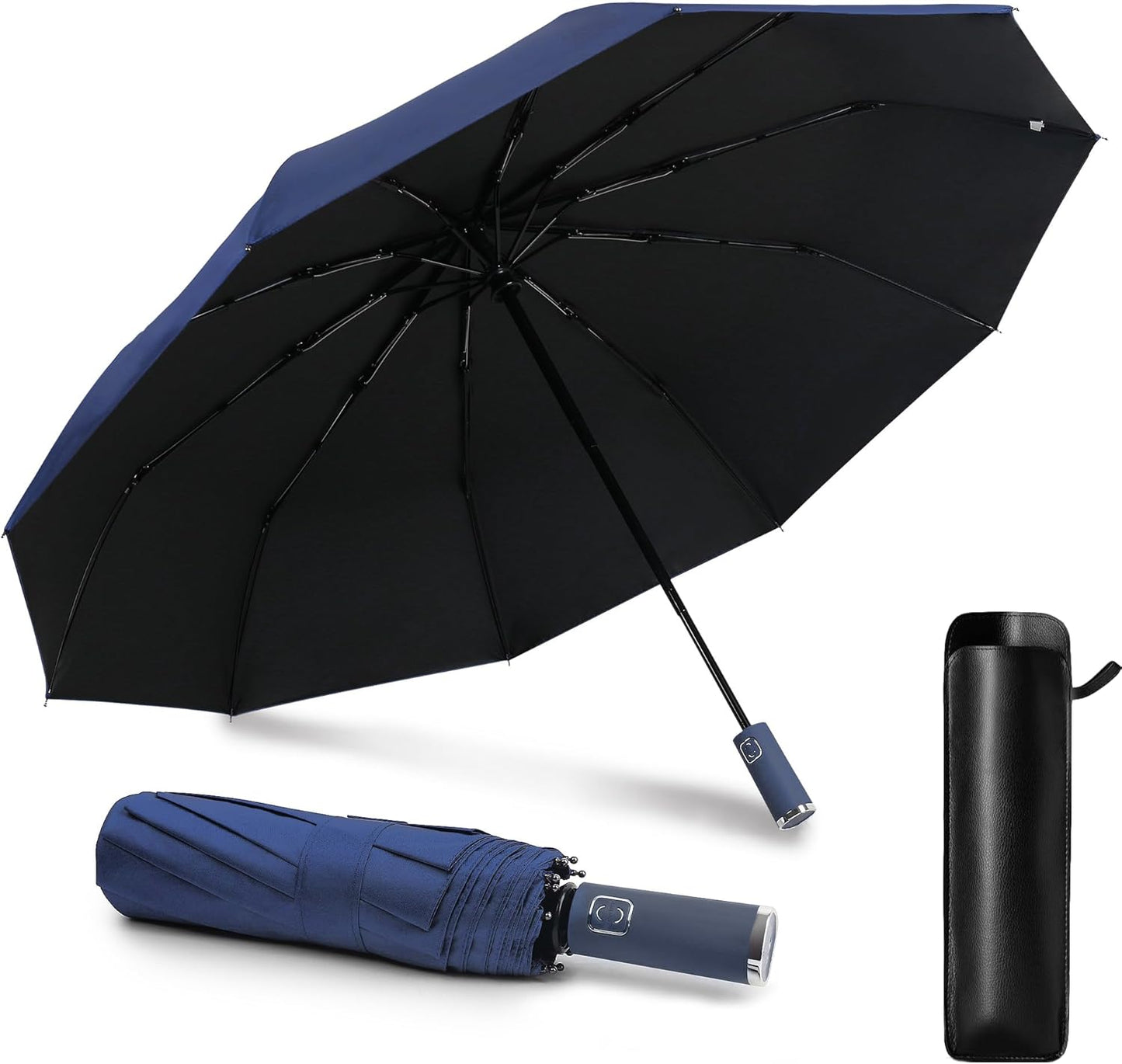 DOFOWOT UV Protection Umbrella for Rain Sun Umbrellas Windproof Anti-Rebound UPF 50+ UV Travel Umbrella Compact for Women Men