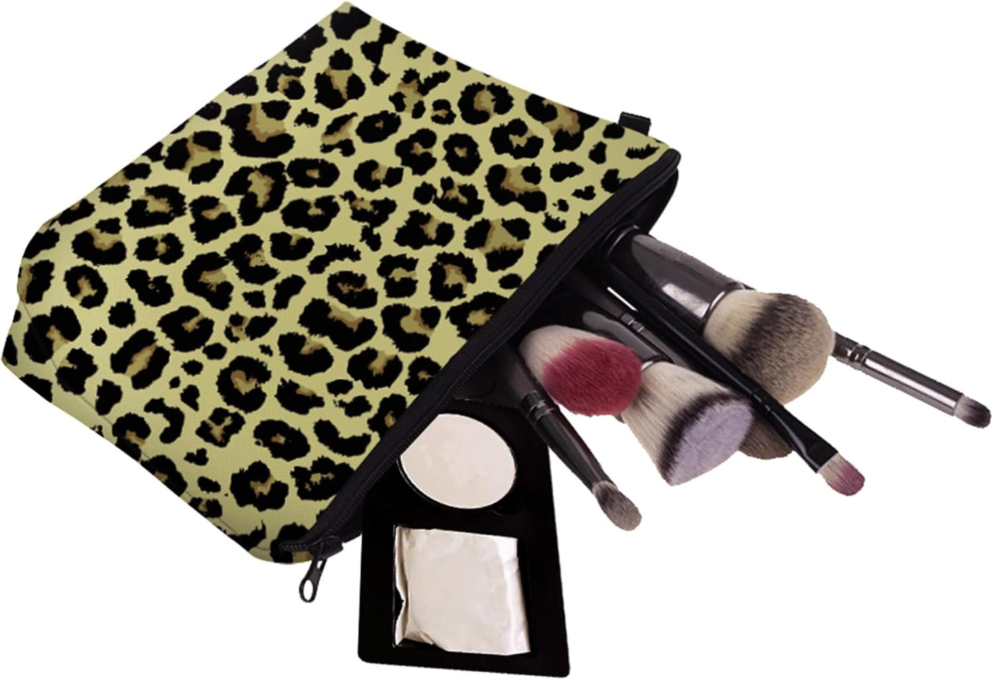 Cute Travel Makeup Bag Cosmetic Bag Small Pouch Gift for Women (Leopard Print)