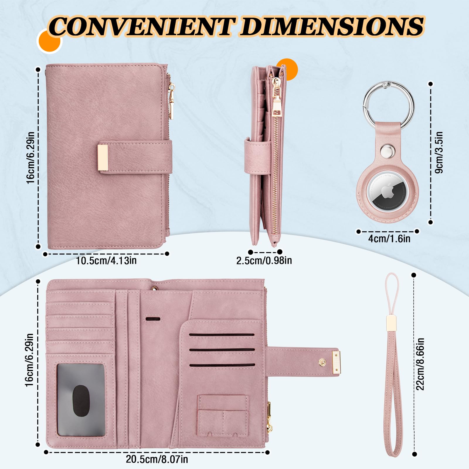 HUANLANG Passport Holder with Airtag for Women/Men, Airtag Passport Wallet for Travel Leather