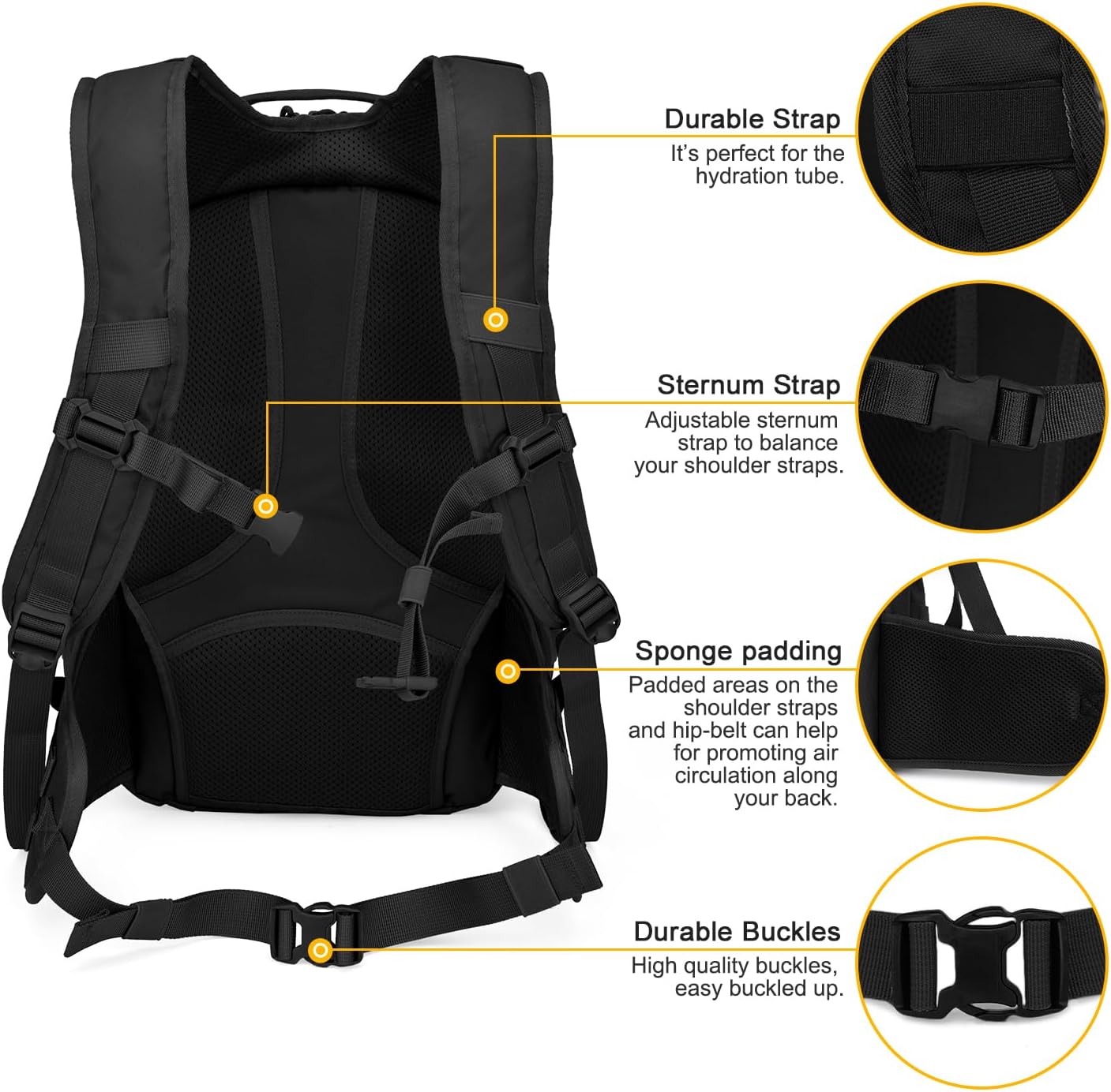 Mardingtop Tactical Molle Backpack for Men- 28L EDC Hiking & Motorcycle Backpack