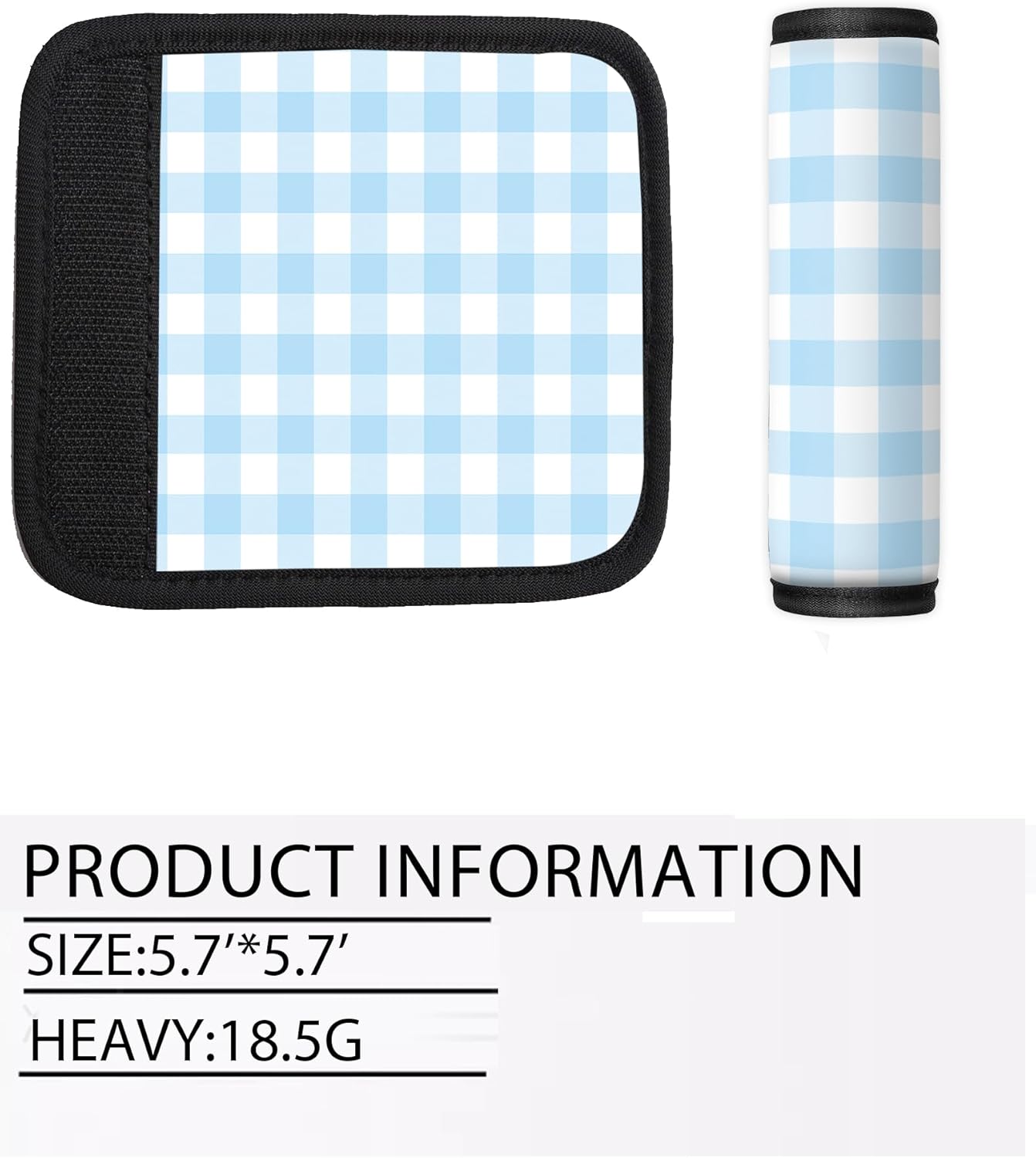 2 Pack Luggage Handle Wrap Travel Tags - Set of Luggage Tags for Suitcases, Identifiers, Marker, and Handle Covers - Cruise Accessories and Travel Gifts（Cute Blue Chessboard