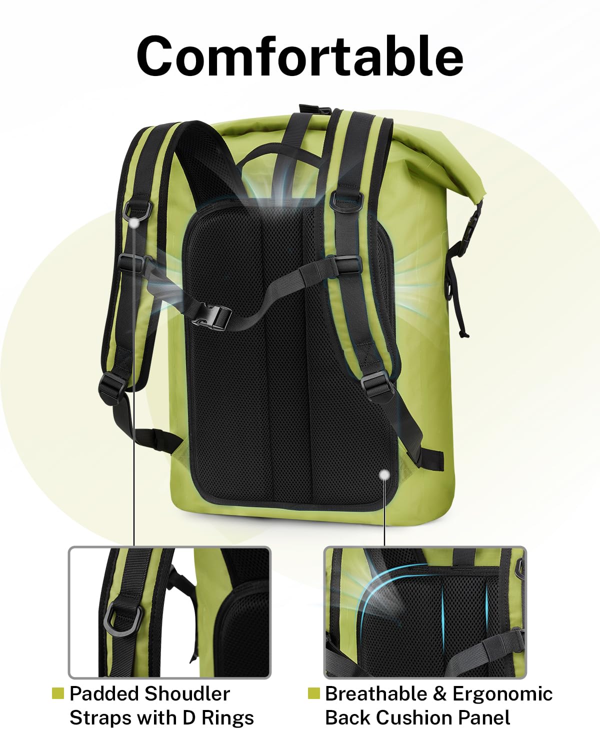 Gonex Waterproof Ultralight TPU Backpack 35L Roll Top Dry Bag, Kayaking