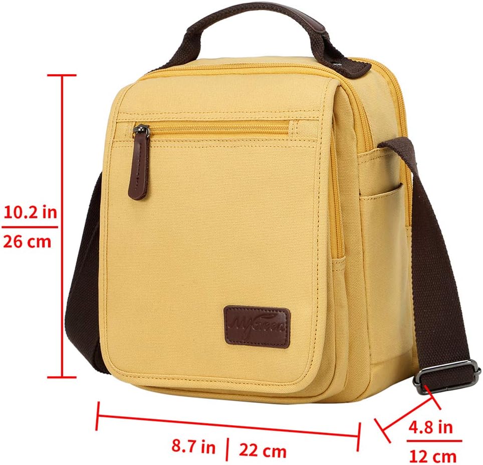 mygreen Small Canvas Crossbody Shoulder Bag Messenger Bag Work Bag