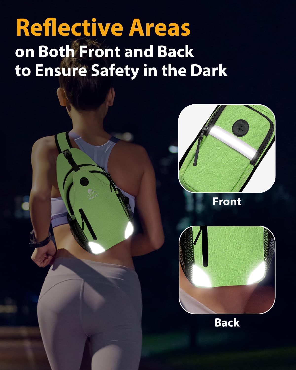 Sling Bag, Crossbody Bag for Men, Cross Body Hiking Backpack, Travel Daypack, Chest Pack with Chest Phone Holder
