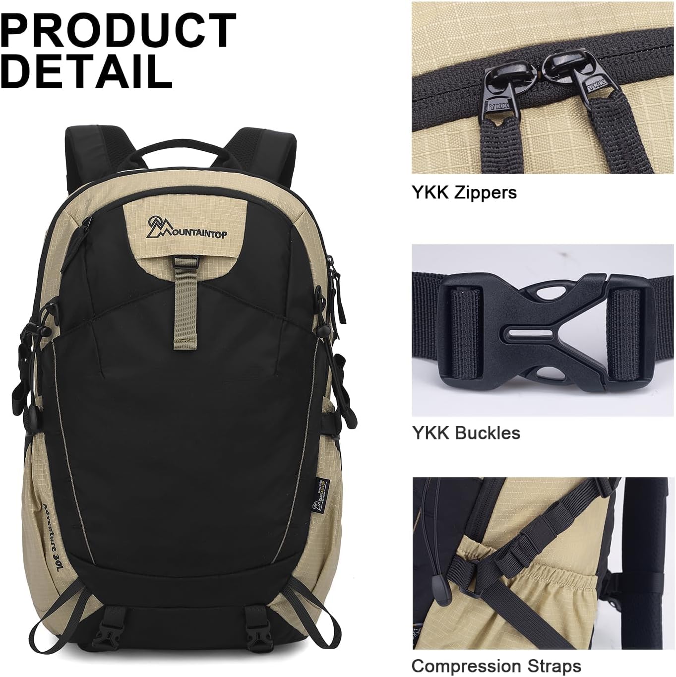 MOUNTAINTOP 30L Hiking Backpack,Men Women Camping Backpack,Lightweight Trekking Travel Backpacks for Climbing Skiing Cycling