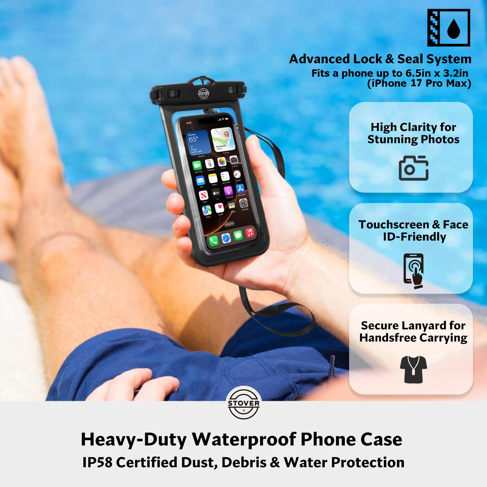 STOVER 5/10/25/30/40L Waterproof Dry Backpack & Phone Case- Large Floating Dry Bag for Kayaking