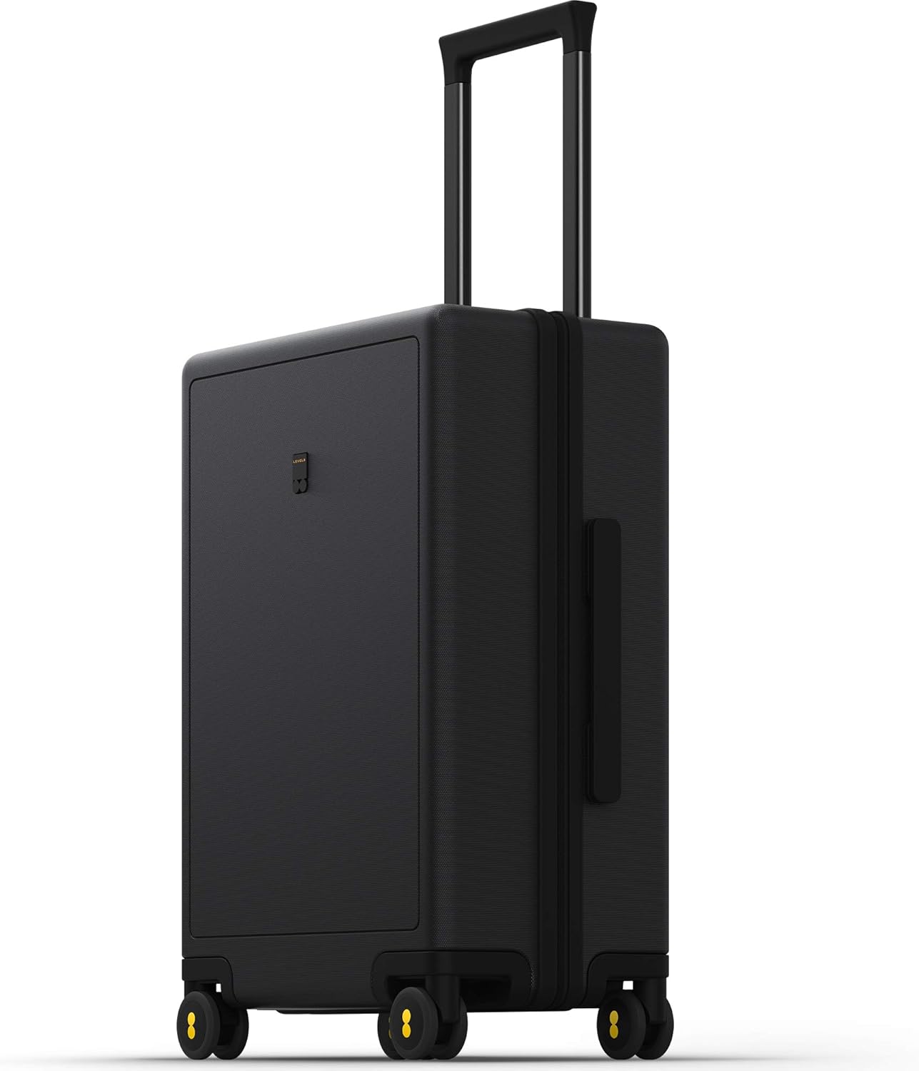 LEVEL8 Hard Shell Carry on Luggage Airline Approved, Carry-on Suitcases with Wheels, Lightweight Luminous Textured Hardside Travel Bag with Tsa Lock, 20 Inch, Black