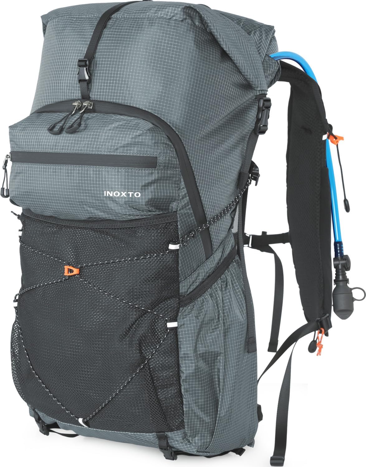 Hiking Backpack for Men and Women, 30L Waterproof Camping Backpack with 3L Water Bladder and Rain Cover, Lightweight Outdoor Sport Travel Daypack Rucksack for Climbing Cycling (Dark gray)