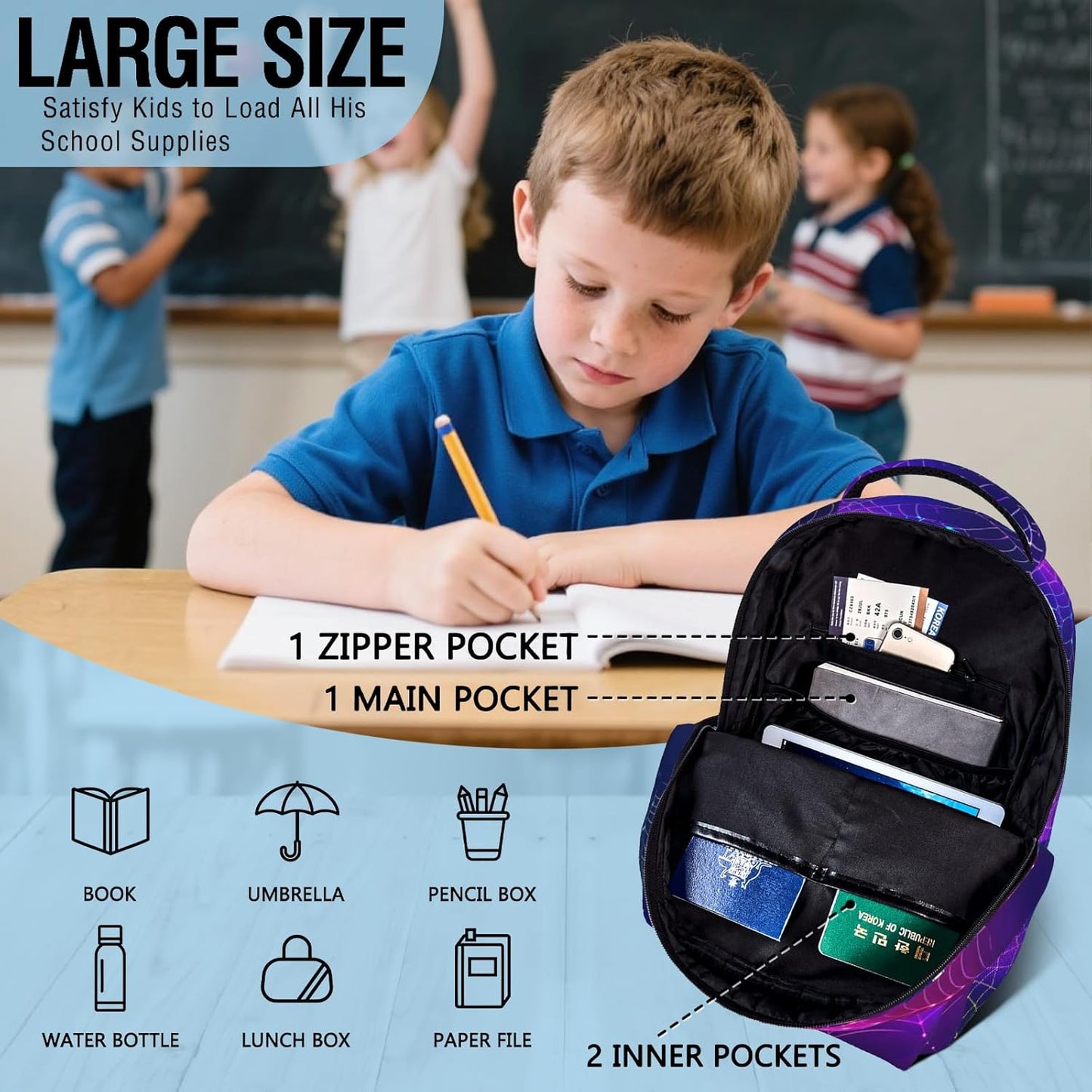Backpack for School Boys Game Boys Backpack for Kids Children Teens Elementary Middle School Students Kids' Backpacks Ages 6-18 Video Game Bookbag Travel Back Pack
