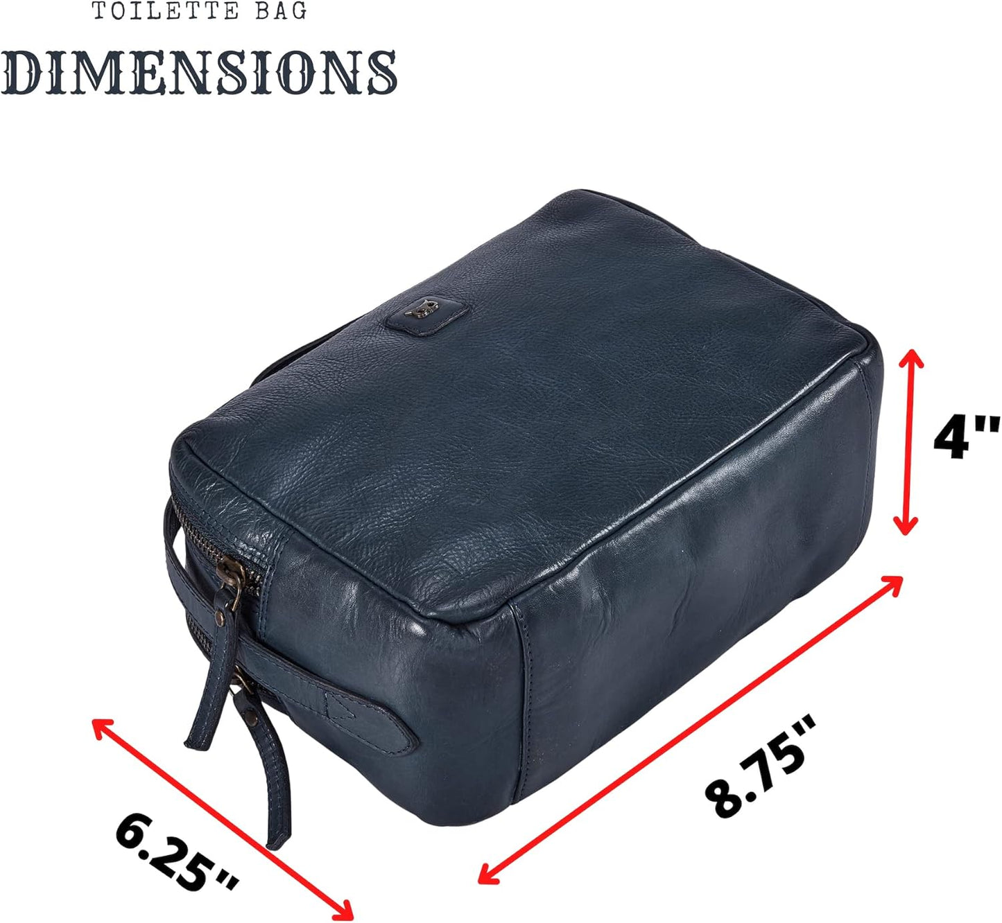 Real Leather Toiletry Bag Dopp Kit for Men Women Travel Shaving Pouch Organiser Double Compartment Cosmetic