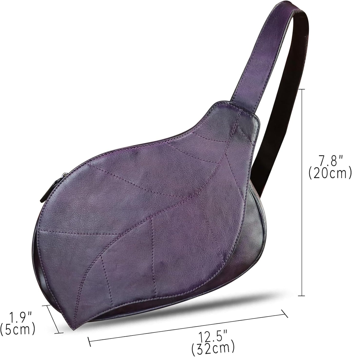 IVTG Genuine Leather Sling Bag for Women Vintage Real Leather Sling Backpack Fashion Shoulder Crossbody Bags Chest Bags