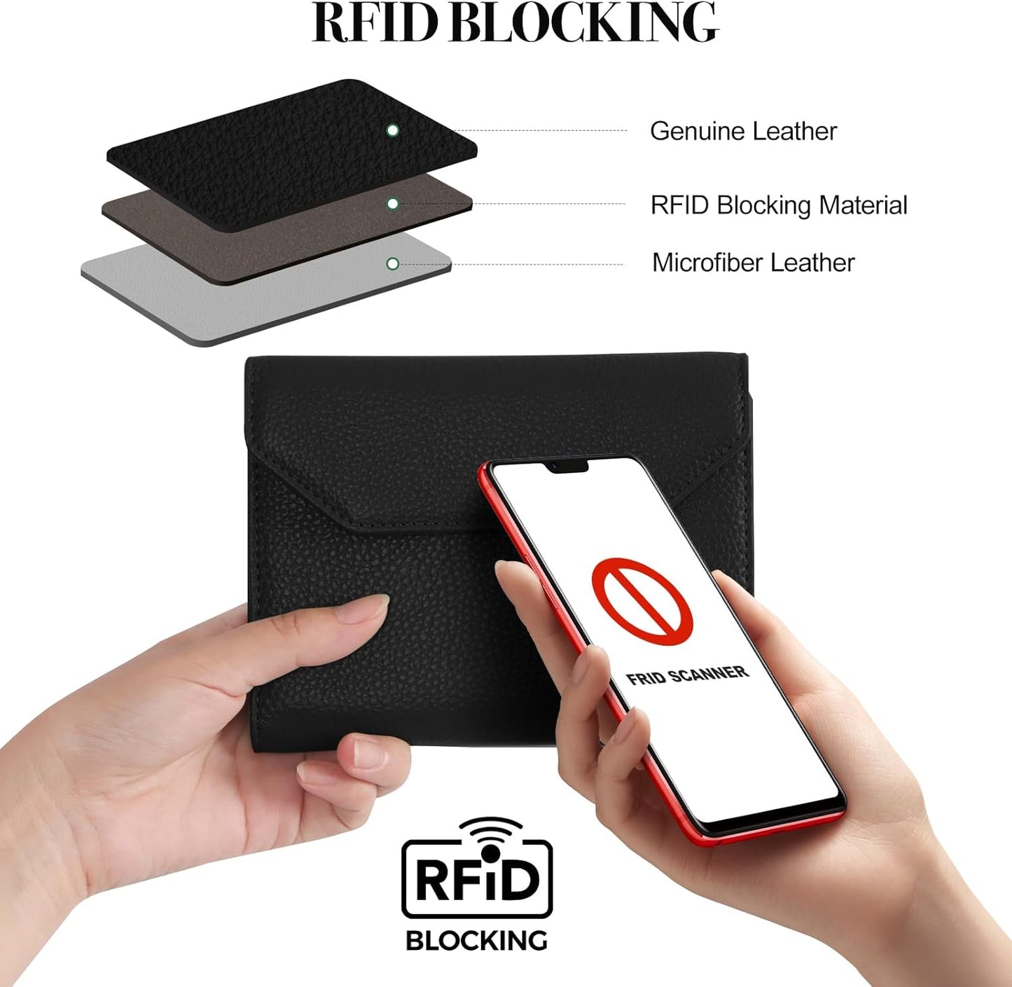 Leather Passport Holder for Travel,Rfid Passport Holder Protect Your Card Security,Passport Book Holder for Men Women,Travel Wallet with Cards & Pen Slot,Boarding Pass,Zipper Cash Pocket(Black)