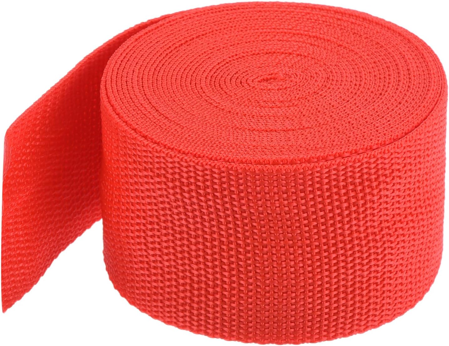 MECCANIXITY Lightweight Polypropylene Webbing Strap 2" 5 Yard Backpack Strapping Band Orange Red for Outdoor Luggage Cargo Straps