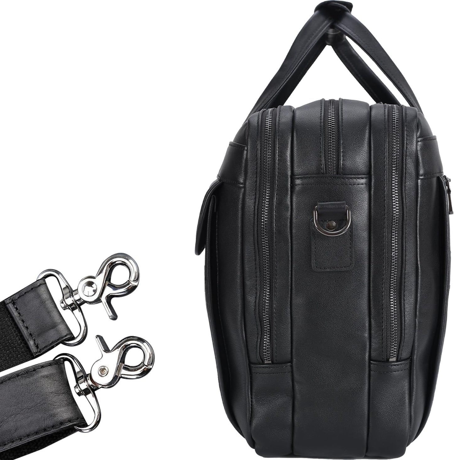 STAR VISTA Scala Pro 16-18" Messenger Bag, Full Grain Leather Briefcase, Triple Compartments, YKK Zippers, Multiple Colors