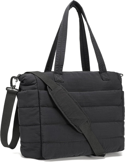 AOCINA Puffy Tote Bag for Women Quilted Work Bag Nurse Bags Women's Handbags for Travel