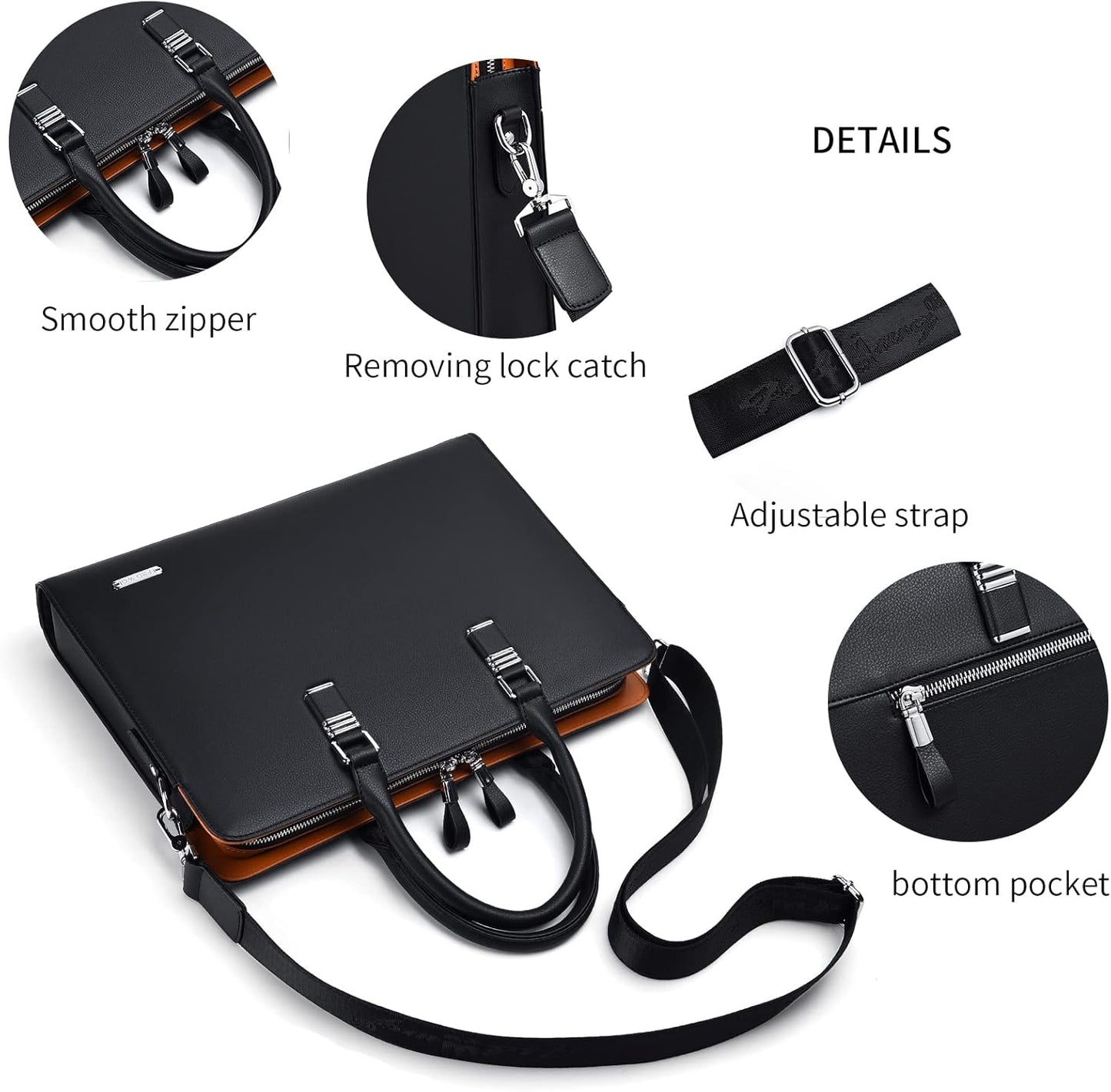FSD.WG]Business Bag Leather Briefcase Shoulder Laptop Business Bag for Men