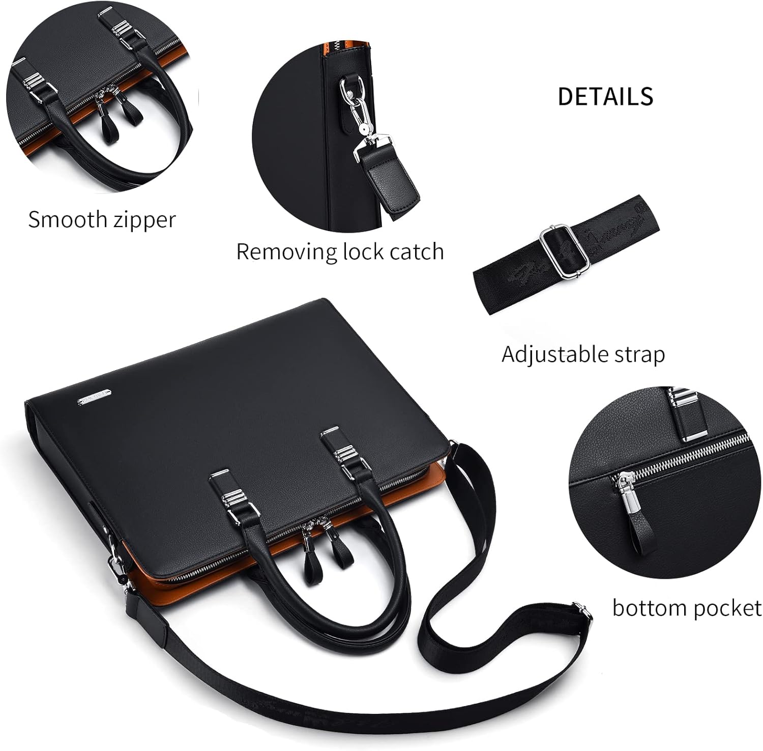FSD.WG]Business Bag Leather Briefcase Shoulder Laptop Business Bag for Men