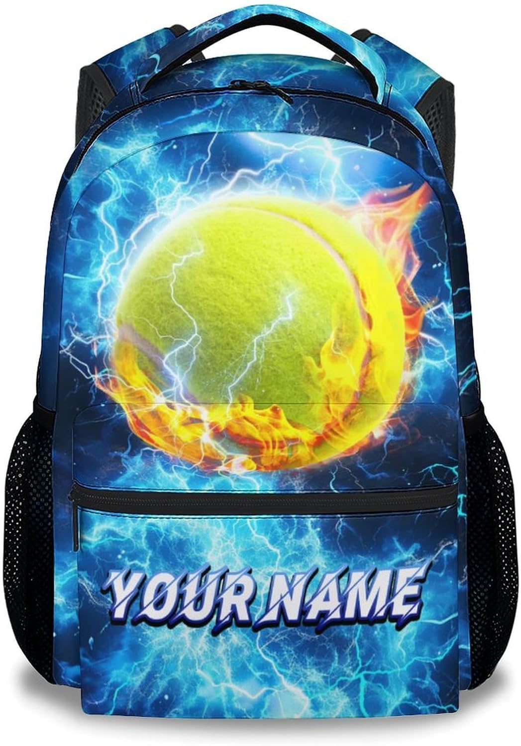 Kids Backpack Boys - Personalized Tennis Backpacks for Boys Girls - Custom Sports Theme Bookbag for Youth - Cool School Bag for Primary(17 Inch)
