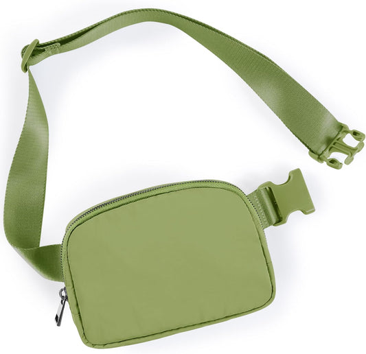 ODODOS Unisex Mini Belt Bag with Adjustable Strap Small Fanny Pack for Workout Running Traveling Hiking, Olive