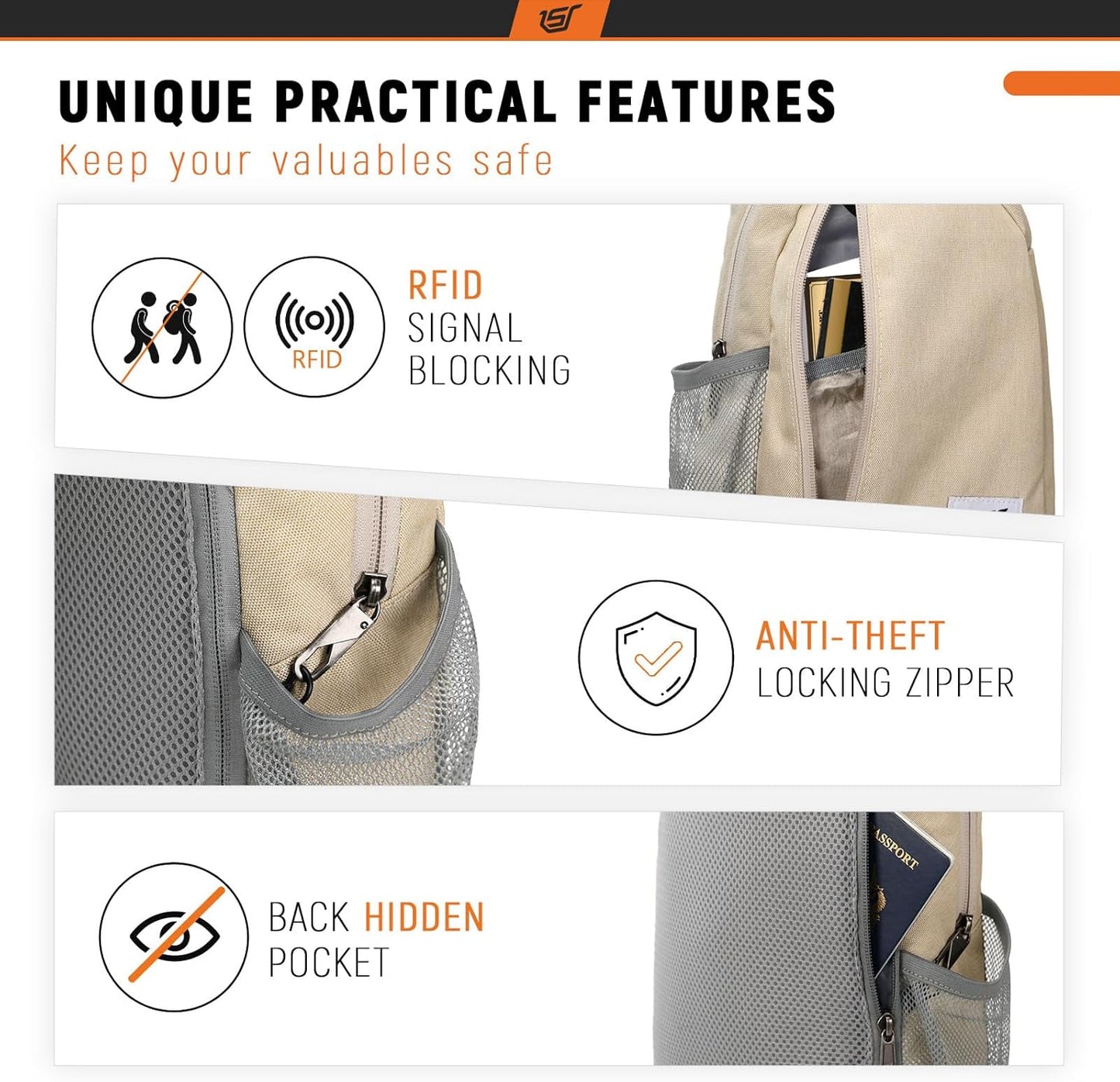 SKYSPER Sling Bag RFID Crossbody Sling Backpack Cross Body Shoulder Travel Bag Hiking Daypack for