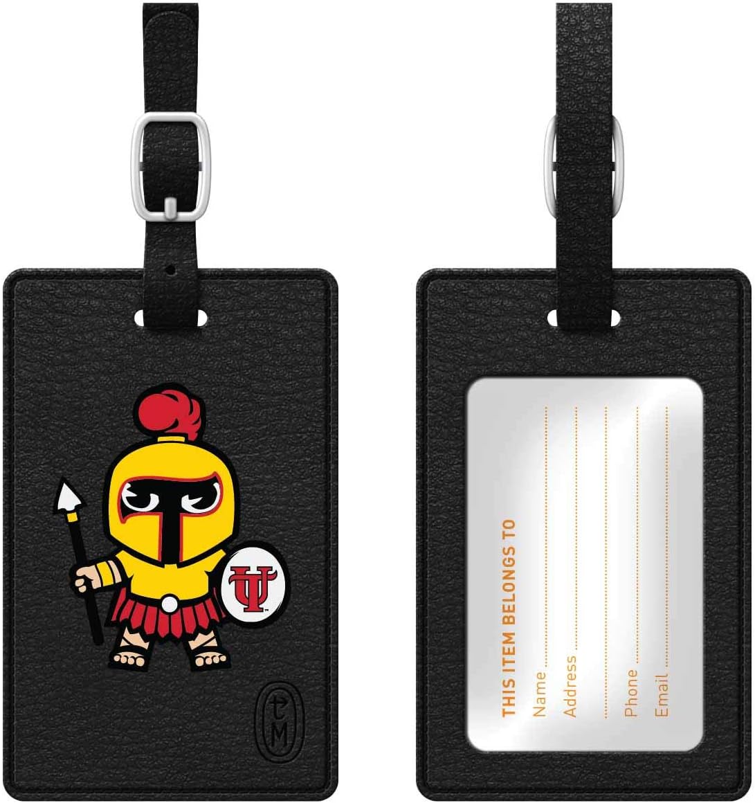 OTM Essentials University of Tampa Faux Leather Luggage Tag, Durable Travel Accessories with Adjustable Strap and ID Card, Tokyodachi Classic