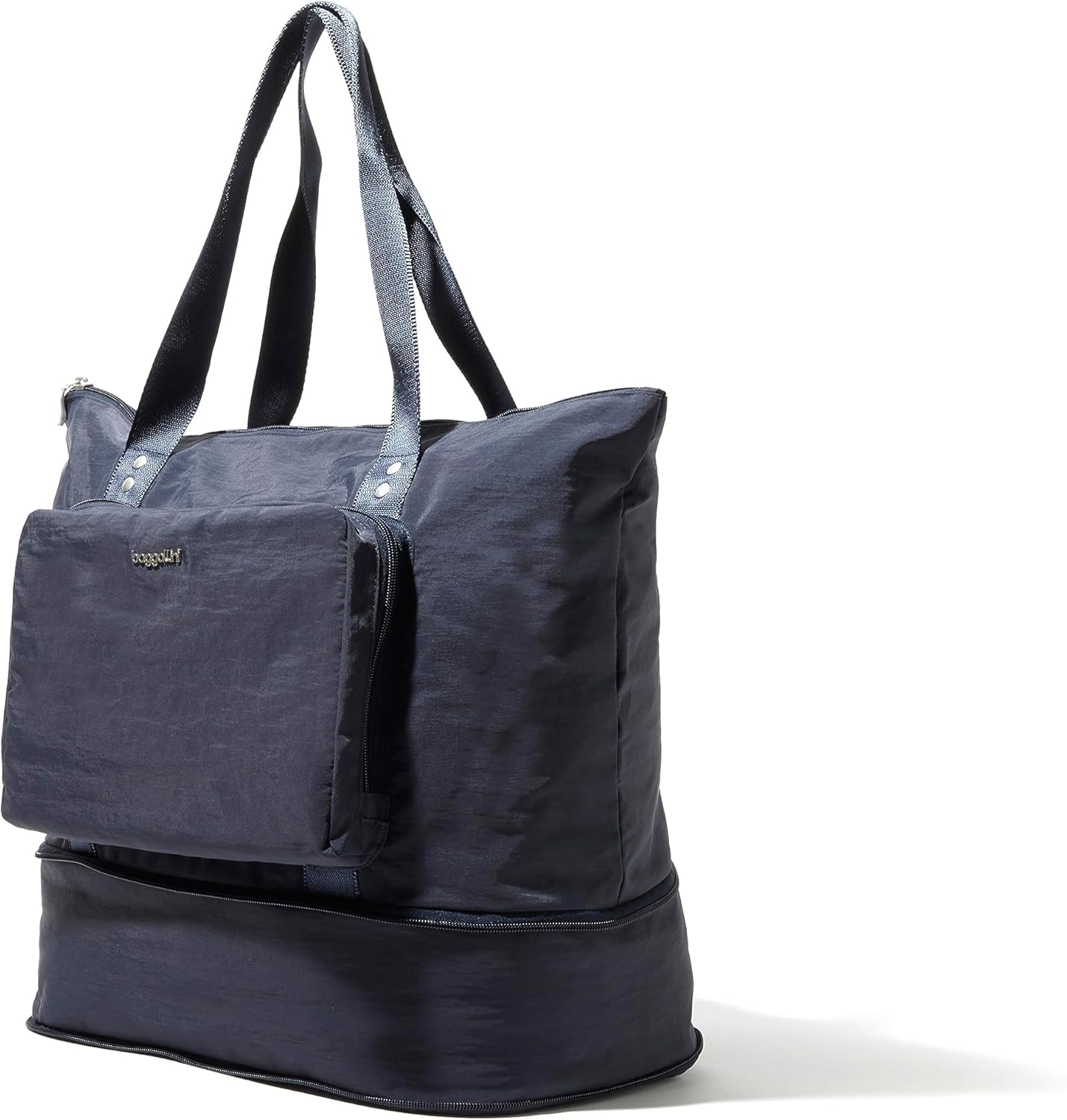 Baggallini Carryall Expandable Lightweight Travel Tote 22" Packable Folding Compact Nylon Washable Weekender w/Luggage Sleeve