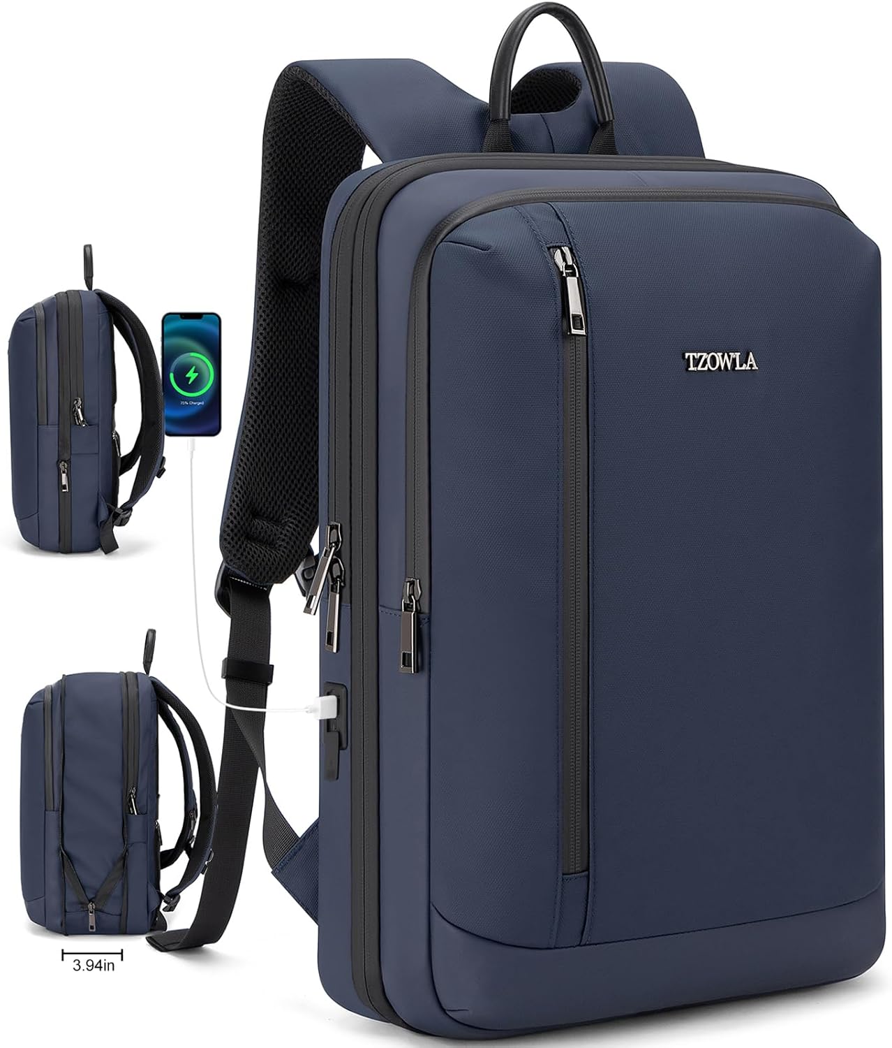 Tzowla Business Expandable Laptop Backpack for Men Professional,Slim Waterproof Backpacks for
