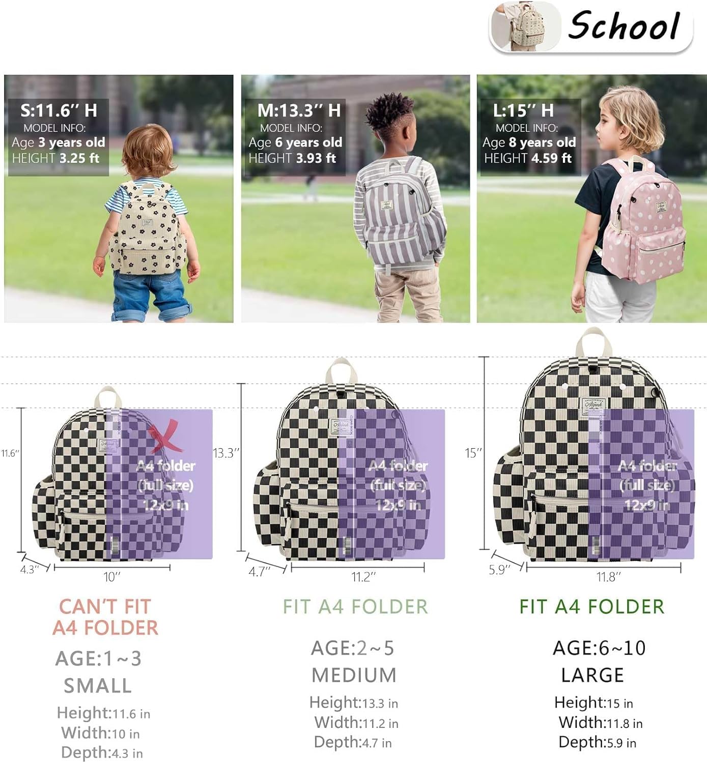 Corduroy Kids Backpack for Boys 6-10: Boys Girls Backpacks for Elementary Kindergarten 15” H Fit Folder