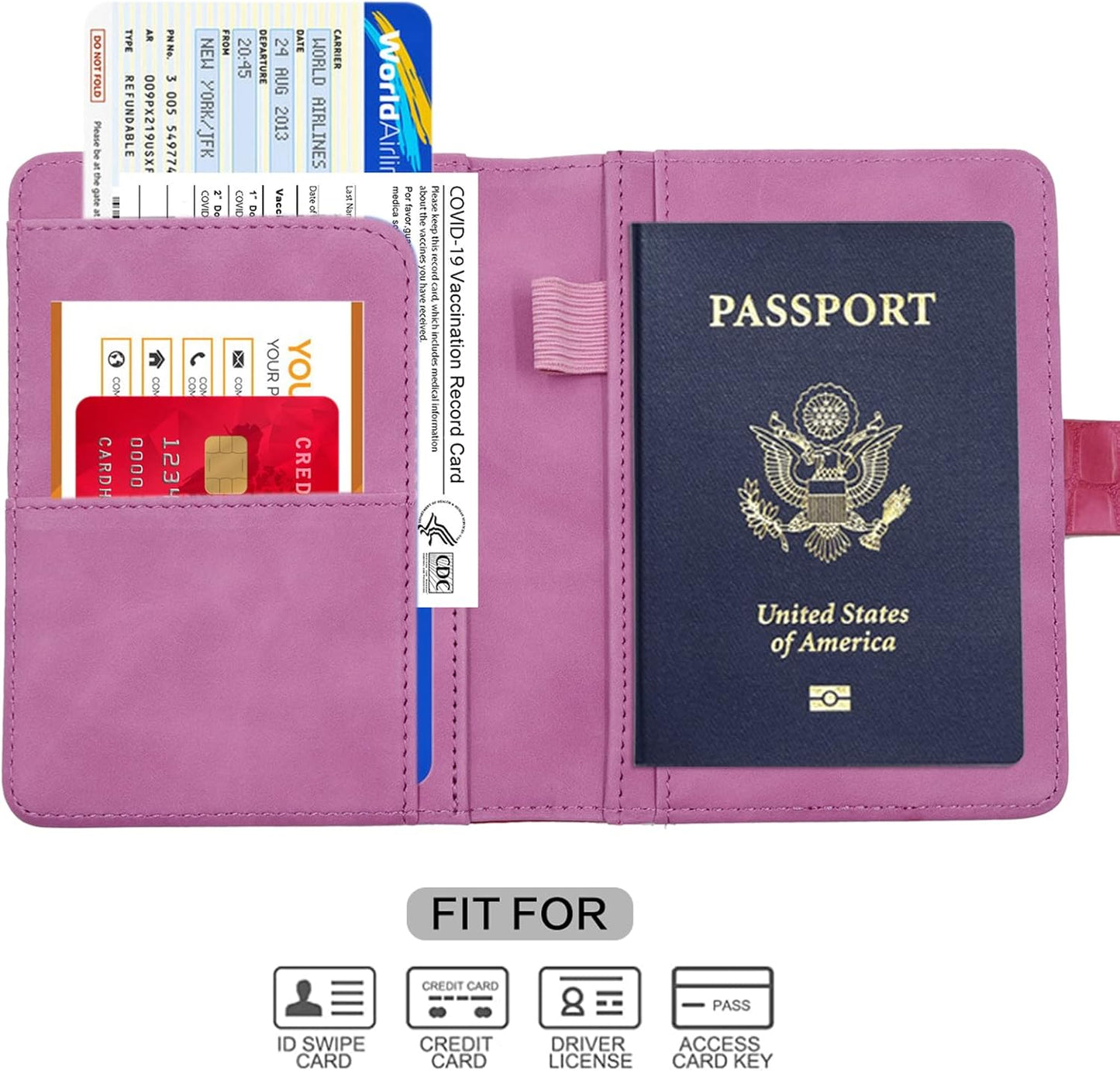 Melsbrinna Premium Leather Passport Holder Covers Case, Waterproof Rfid Blocking Travel Wallet