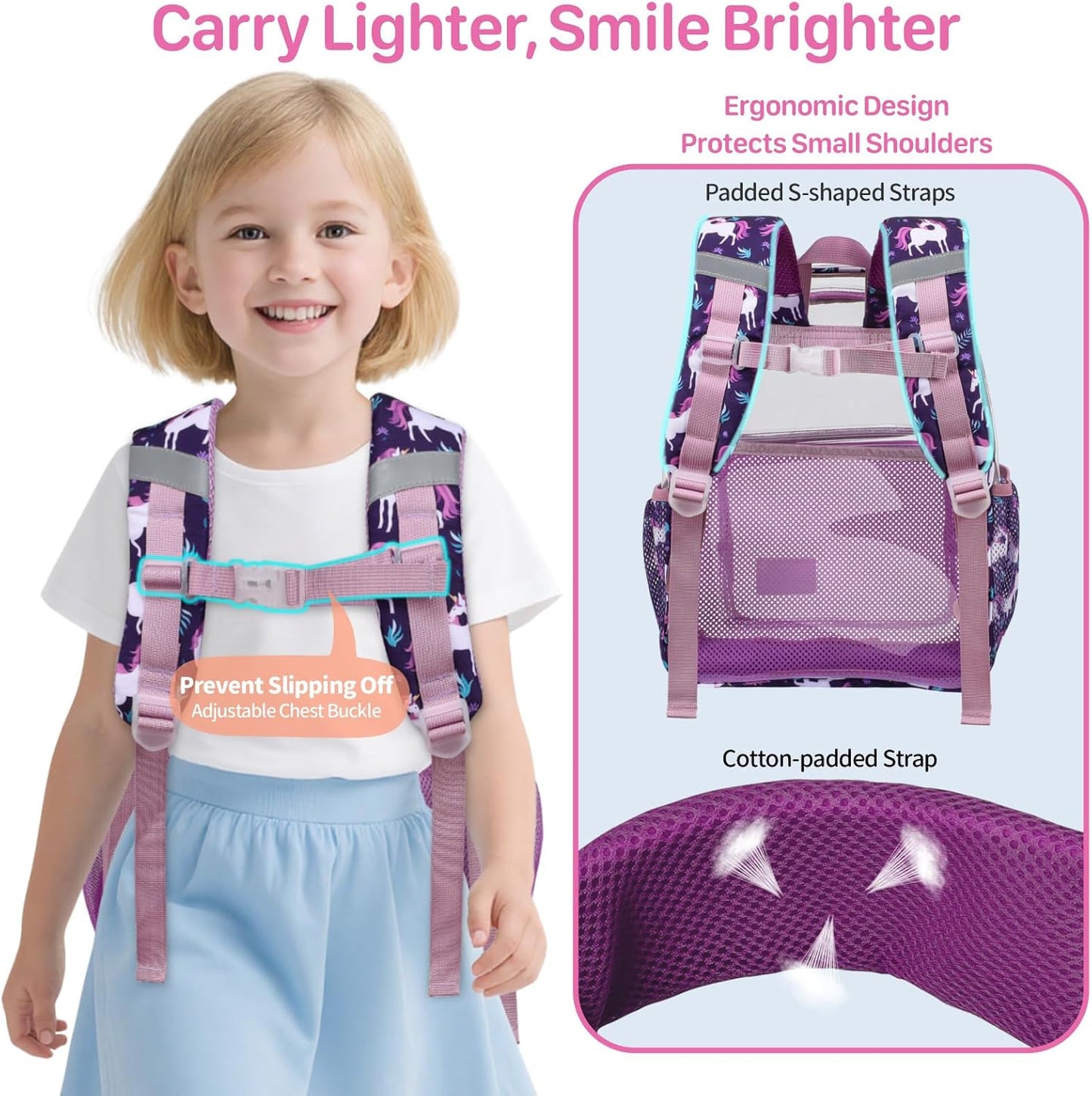 Bagseri Clear Backpack for Girls - 15 Inch Clear Bookbag for Kids Aged 3 to 8 Heavy Duty
