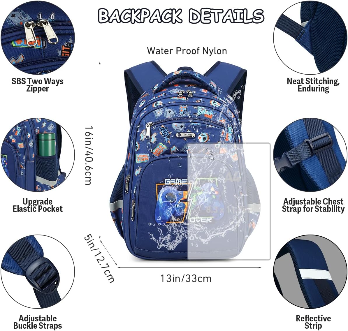 Cusangel Kids school Backpack with lunch bag for Girls,Elementary 6-10years Bookbag nylon large capacity backpack,Daypack