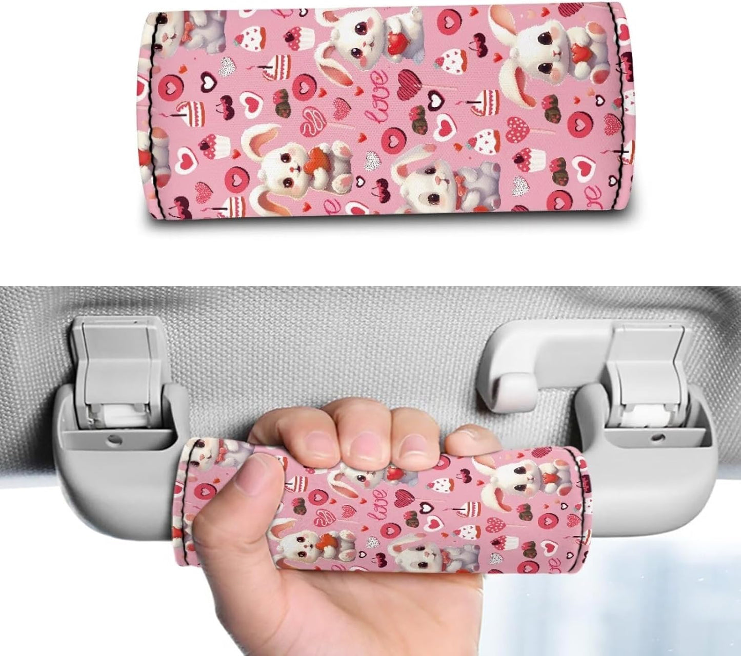 Bunny Luggage Handle Wraps for Suitcase Love Luggage Identifiers Set of 2 Pcs Luggage Handle Protector Teens Adults Travel Accessories