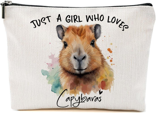 Capybara Gifts Makeup Bag Capybara Lovers Cosmetic Bag Travel Organizer Bags Makeup Pouch, Christmas Birthday Friendship Animal Lovers Gifts for Women Girls Friends