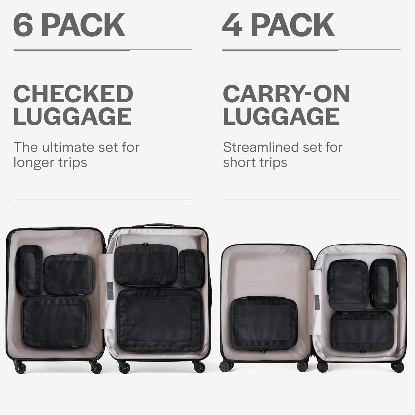 Aerotrunk Compression Packing Cubes for Travel - Luggage Organizer Bags - Double Zipper Packing