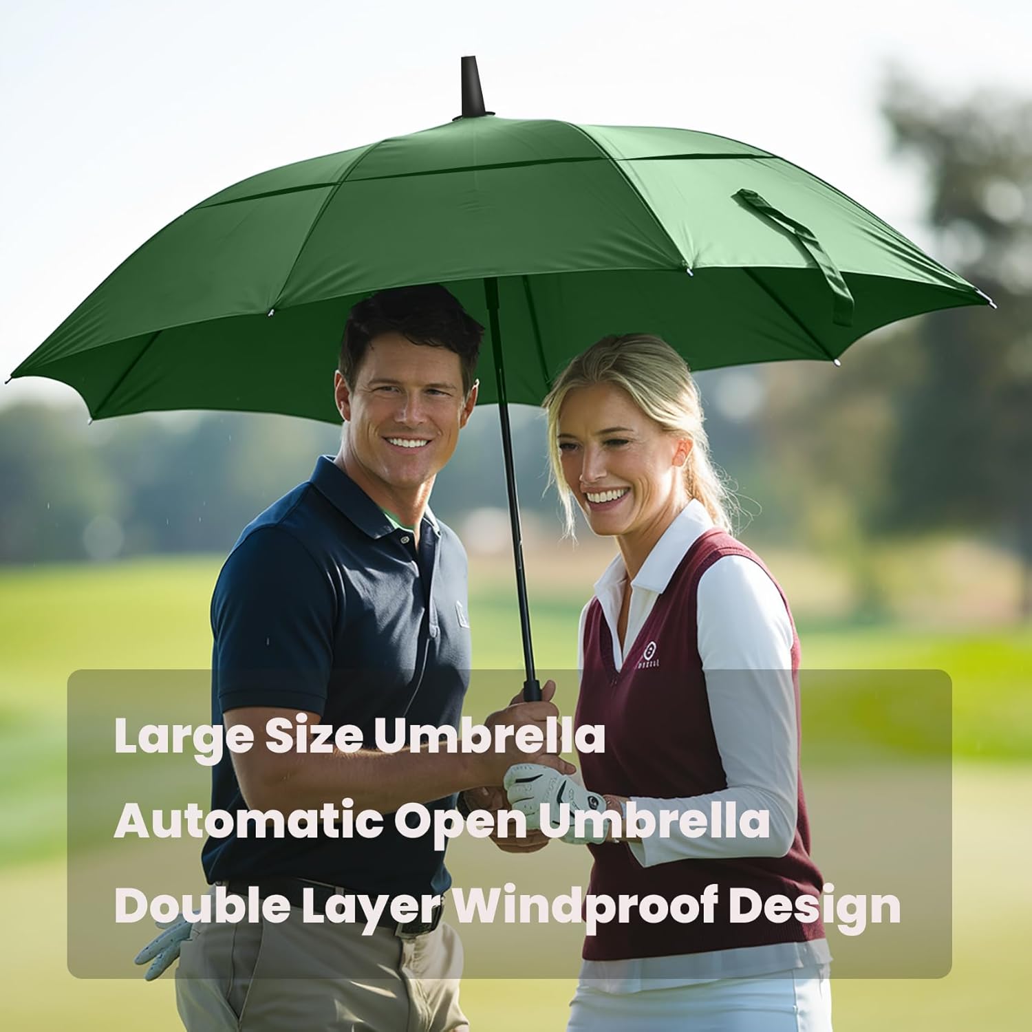MRTLLOA Extra Large Golf Umbrella, 54/62/68/72 Inch Automatic Open, Oversize Double Canopy Vented