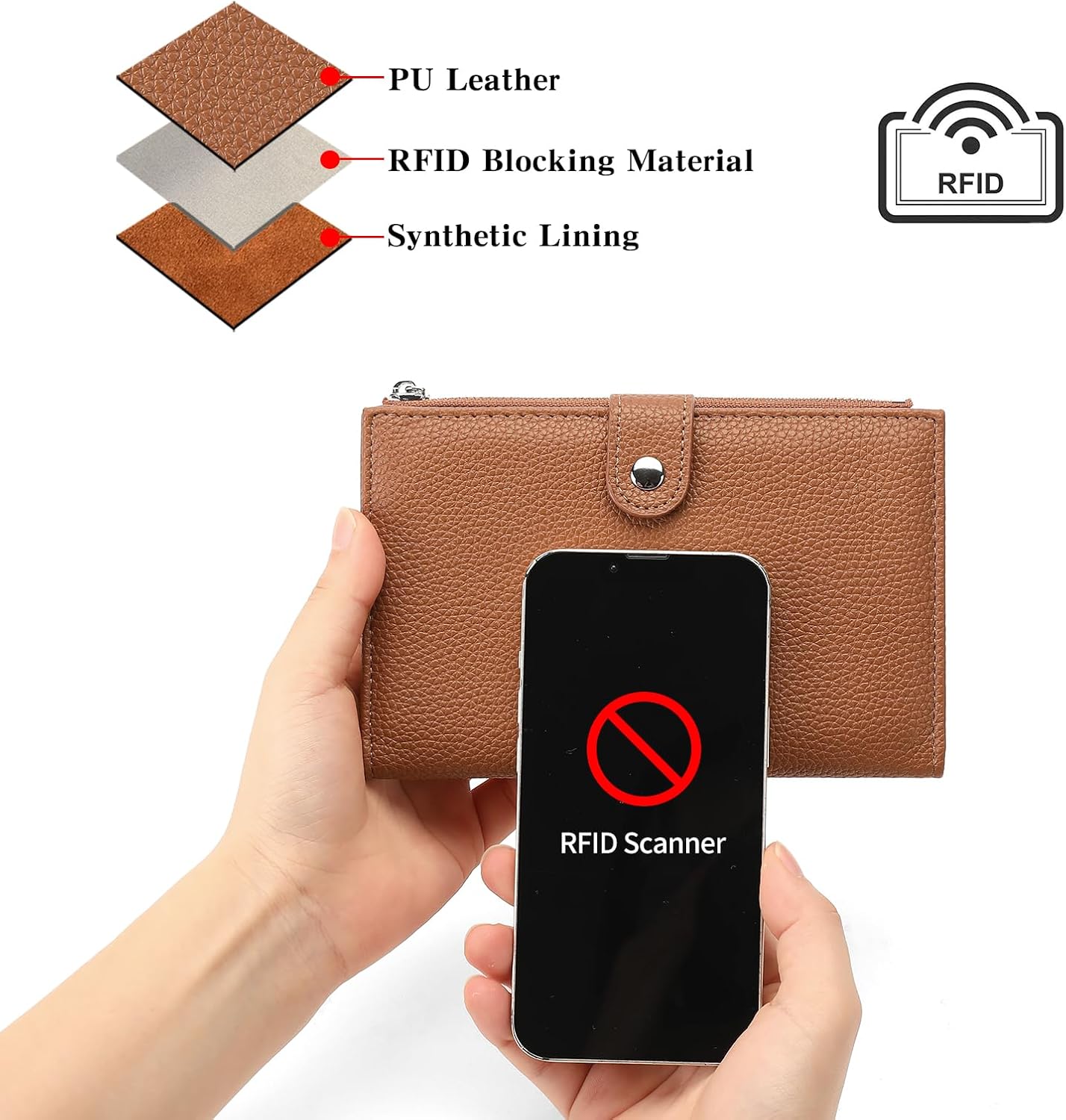 Passport Holder for Women Leather Passport Wallet for Travel RFID Blocking Passport Wallet Credit Card Holder with Zipper Pocket