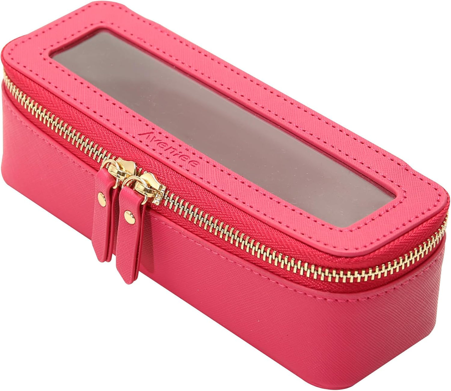 Aveniee Clear Makeup Brush Bag, Slim Brush Holder Cosmetic Case, Small Travel Toiletry Bag for