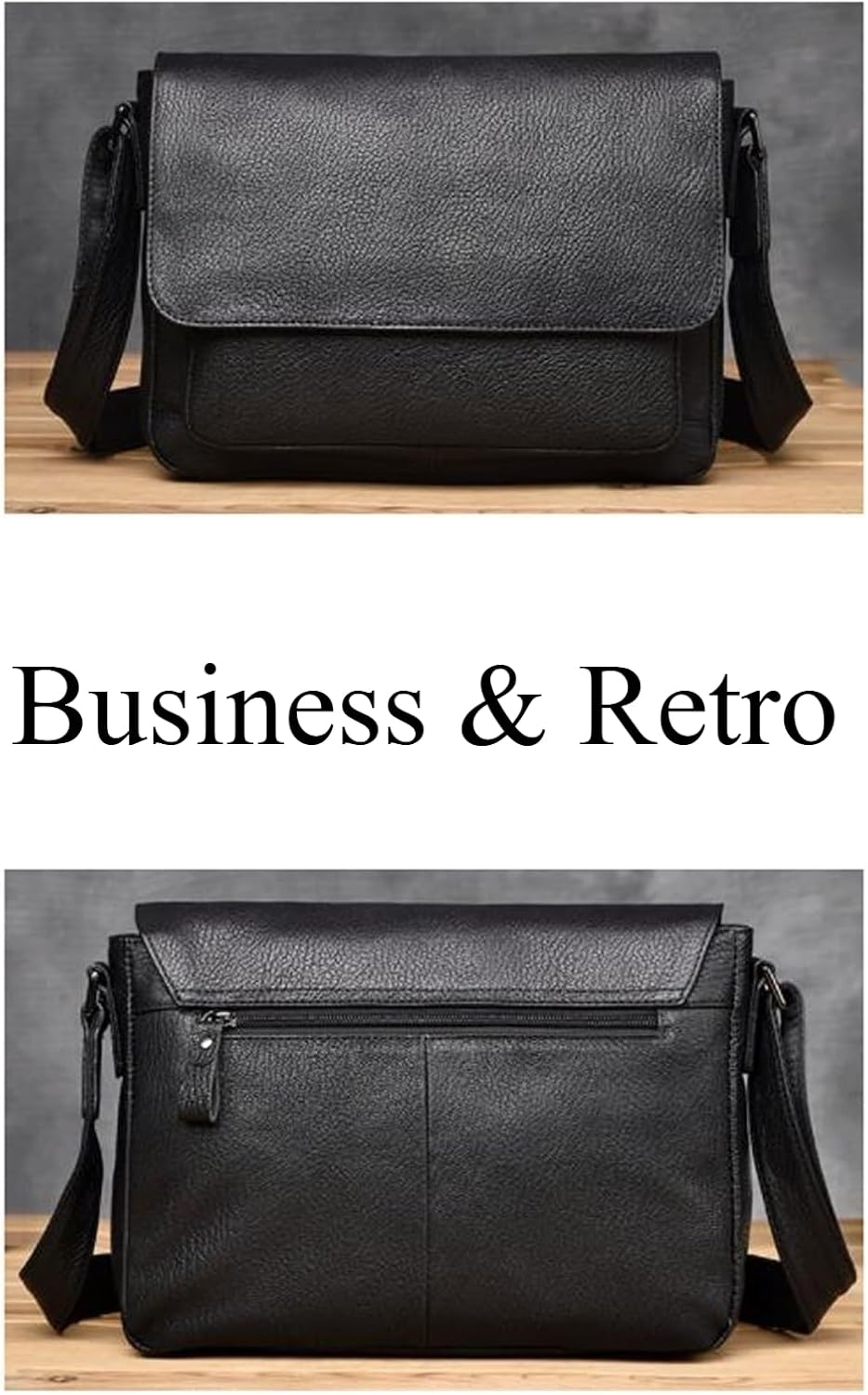Genuine Leather Messenger Bag for Men Crossbody Waist Pack Shoulder Bag Casual Daypack Travel Sling Bag