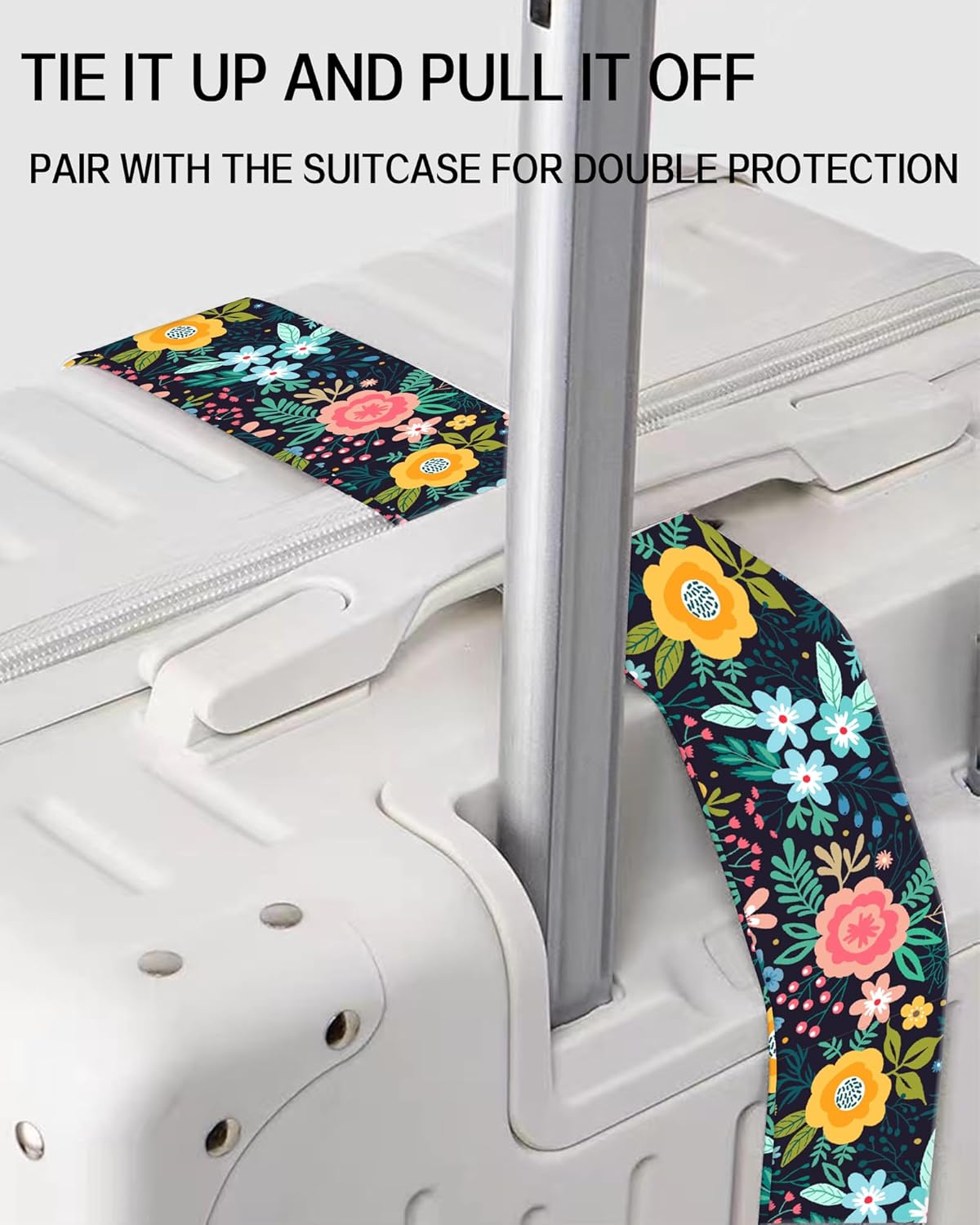 Luggage Straps for Suitcases, Adjustable Travel Belt, Durable Wide Luggage Strap, Cute Suitcase Strap Identifiers with Buckle, Bag Straps for Luggage, Colorful Cute Flowers