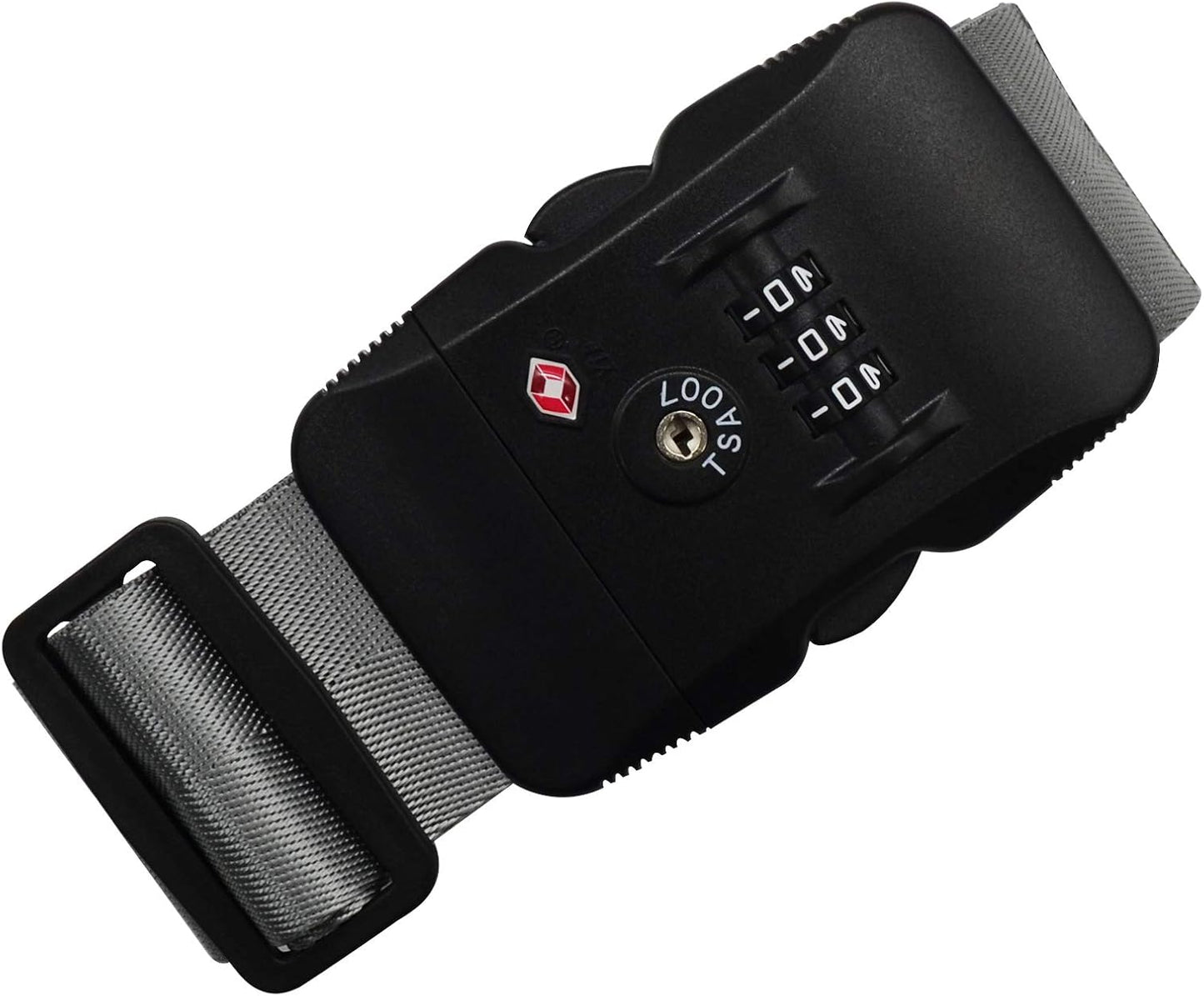 Heavy Duty Luggage Straps TSA Approved with Lock Adjustable Travel Belt for Suitcases (Grey)
