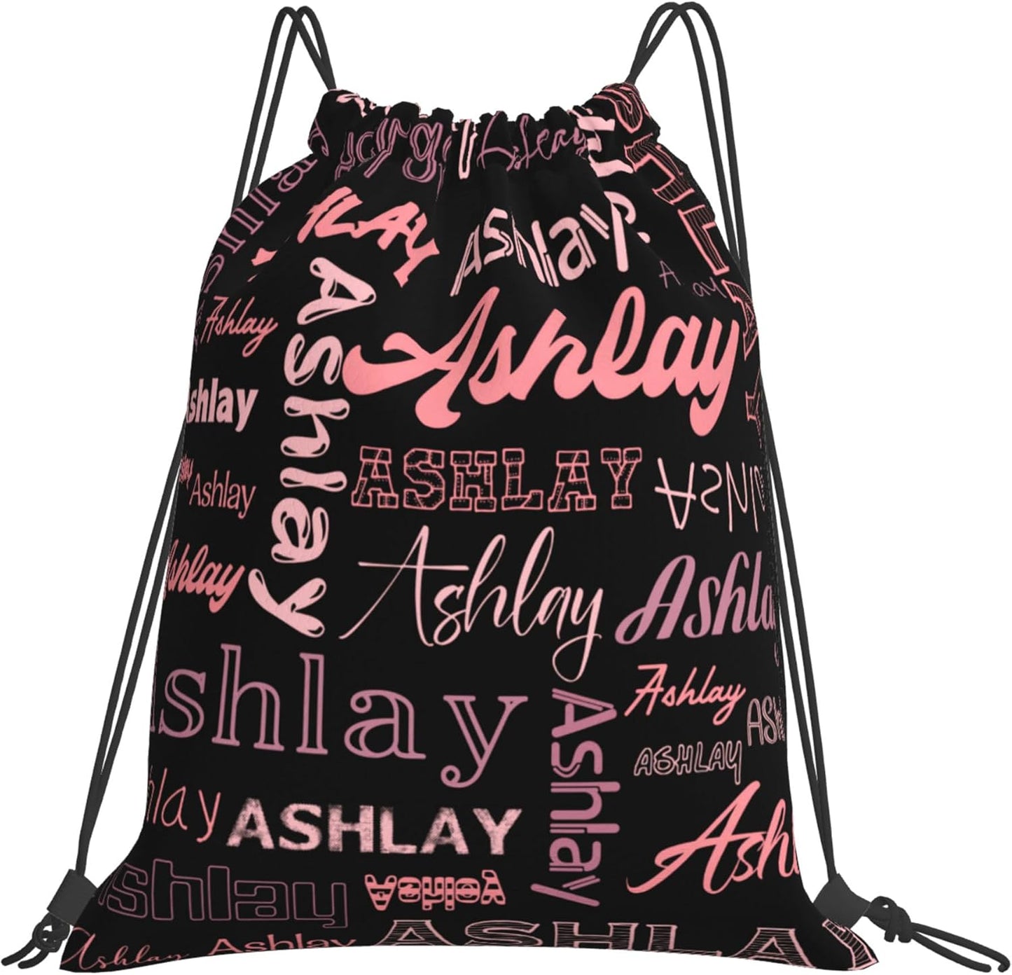 Personalized Drawstring Bag with Your Name Drawstring Backpack for Men Women Small Gym Beach Shopping Sport Yoga Bag (Custom Name-13)