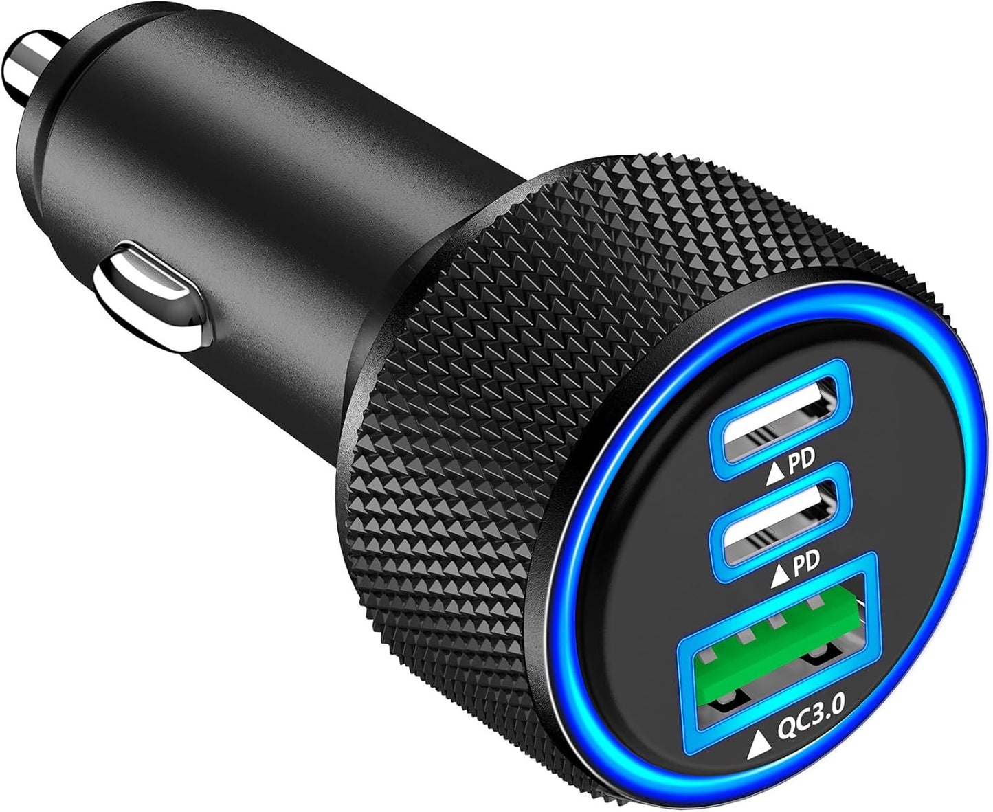 USB C Car Charger, Rombica 3Port 67W PD Dual USB-C USB-A Power Cigarette Lighter Adapter PD/QC Type C Car Charger Fast Charging for iPhone 17 17 Pro Max 16 Pro 15 14 13 12 11/Galaxy S25 S24/Pixel/iPad