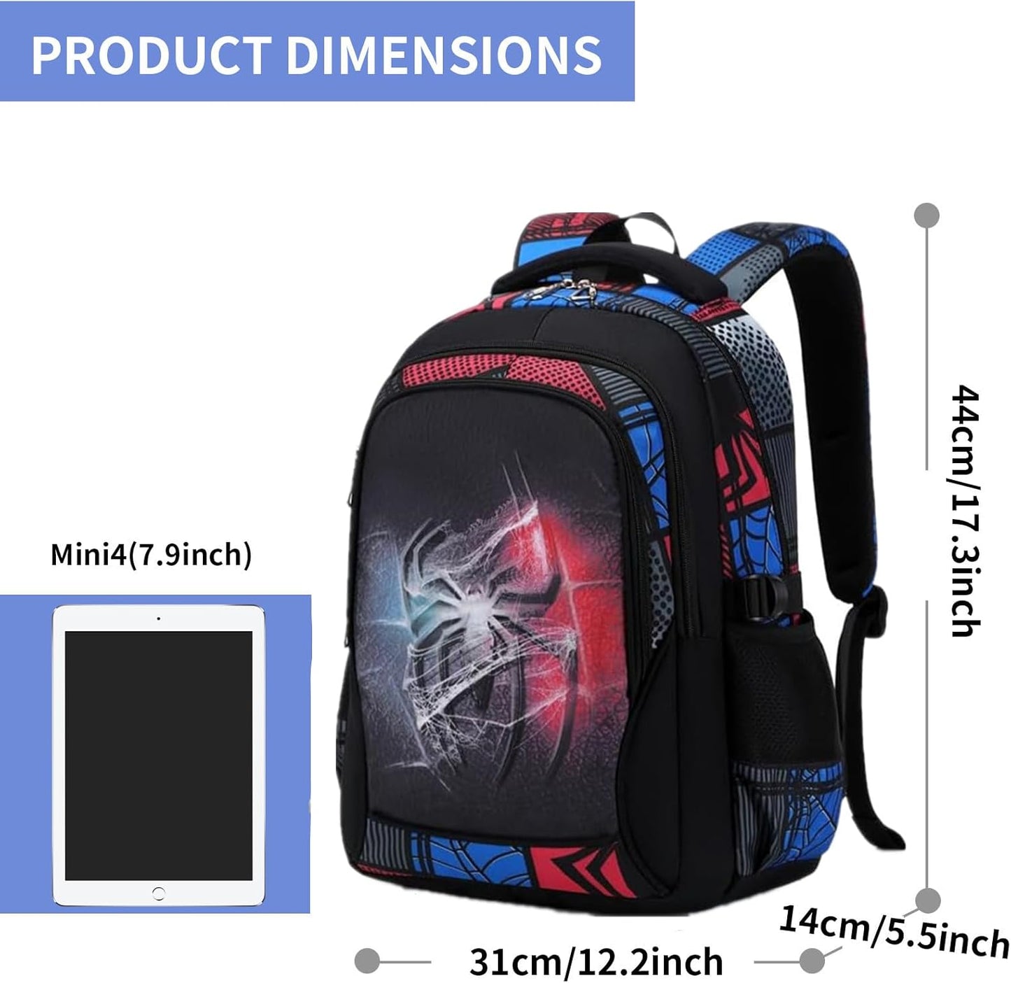 Camo Backpack for Kids, Lightweight Camo Backpack Elementary Middle School Backpack Water Repellent Bookbag (Black 2 in 1)